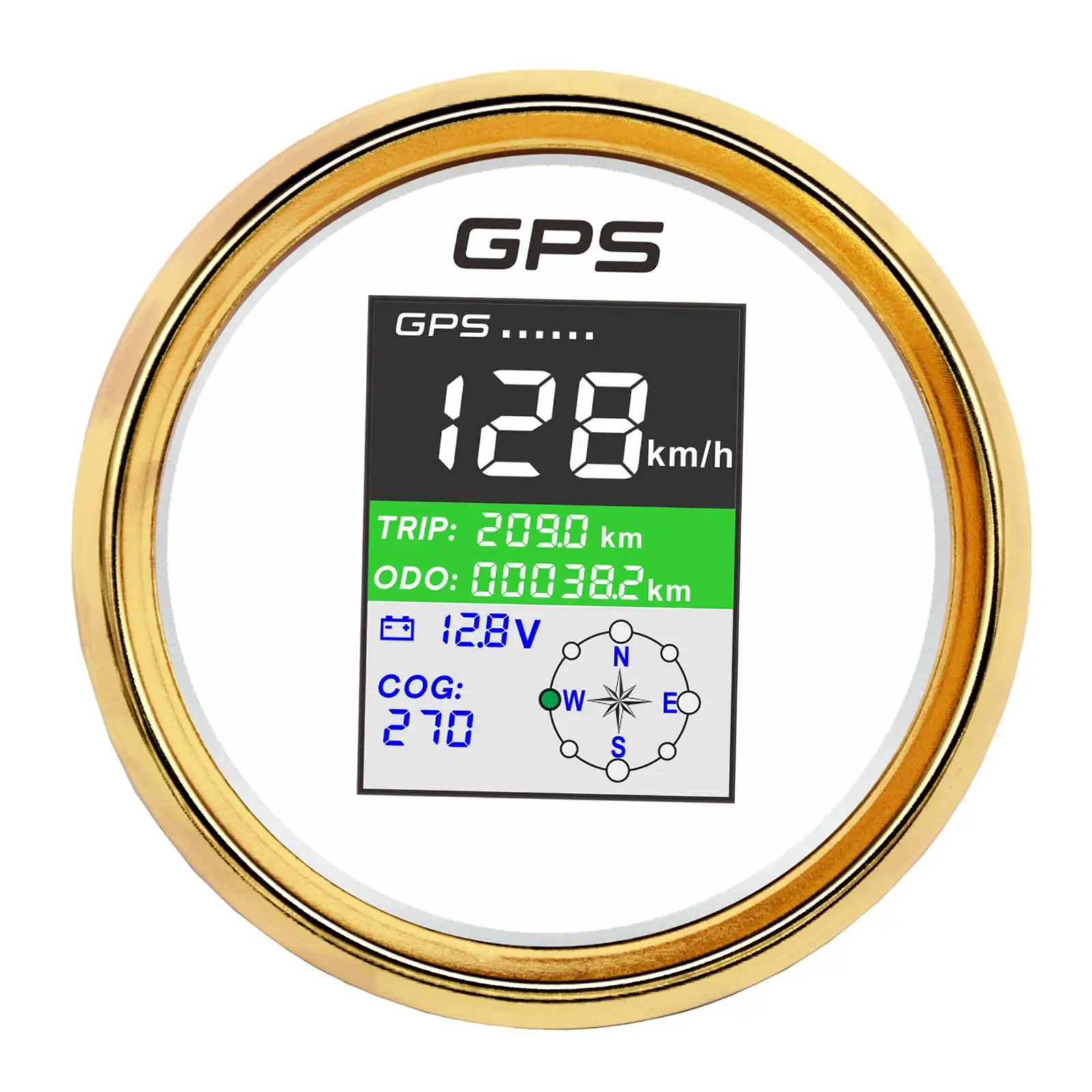 85mm Stainless Steel  Speedometer with LED Indicator for Ships