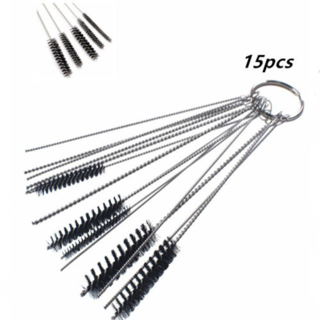 15pcs Carburetor Cleaning Brush Set - 10 Needles & 5 Brushes for Carbon  Dirt Jet Cleaning