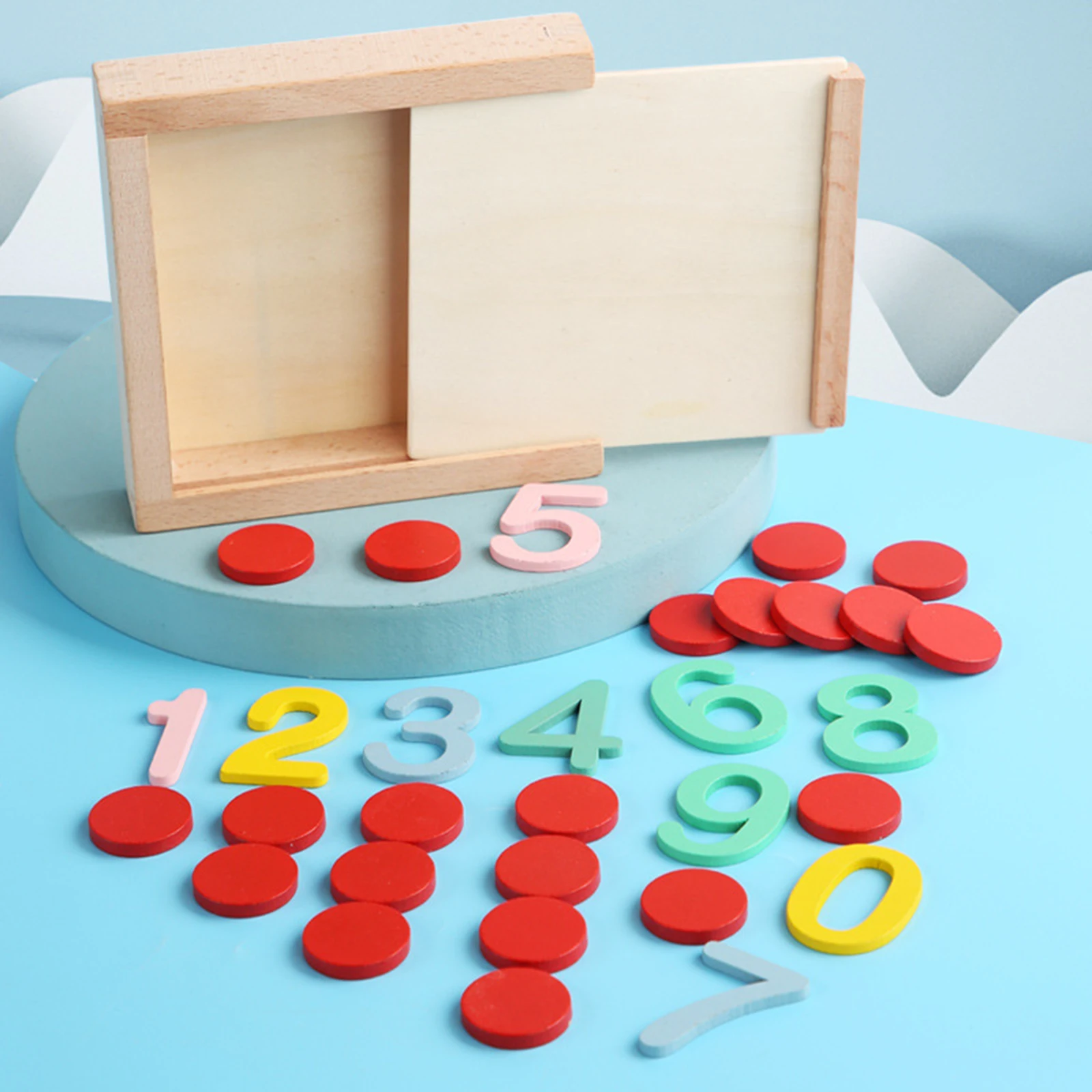 Wooden Math Counting Toy Educational for Kindergarten Home 3 4 5 Year Old