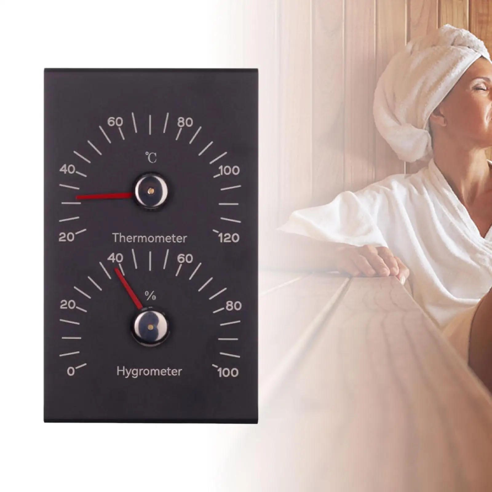 Sauna Temperature Hygrometer 2 in 1 Simple to Use Multifunction Monitor Gauge Moisture Temperature Measurement for Family Indoor