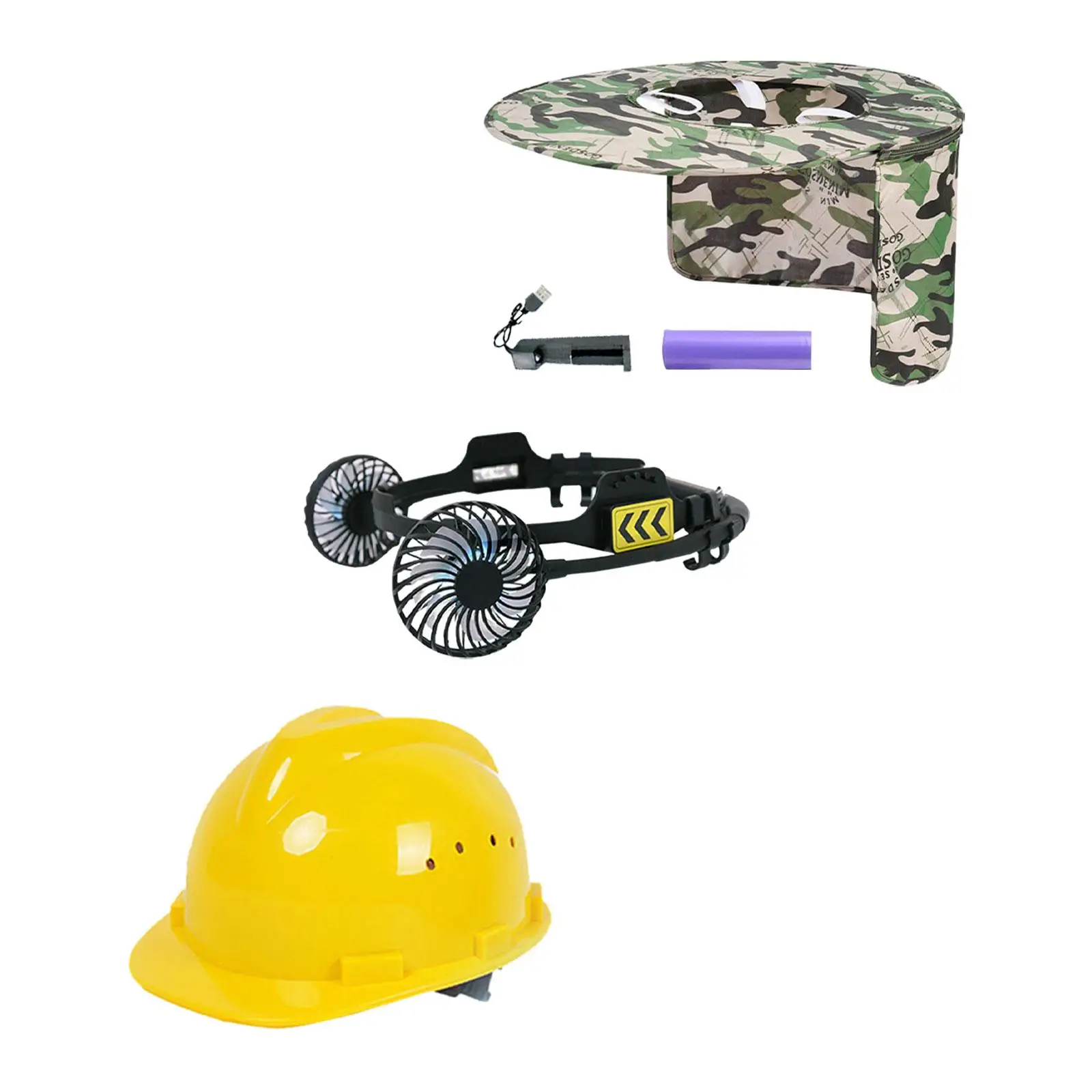 Hard Hat Fan Safety Helmet Fan for Most Caps Style Safety Helmet Adult Cooling Easy to Install Portable Fan for Outdoor Supplies