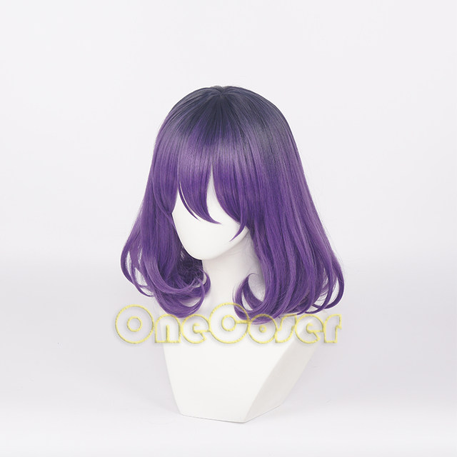 Anime Kinsou No Vermeil Cosplay Costume Wig Black Dress Purple Gradient  Short Hair Vermeil In Gold Devil Goldfilled Alto Women