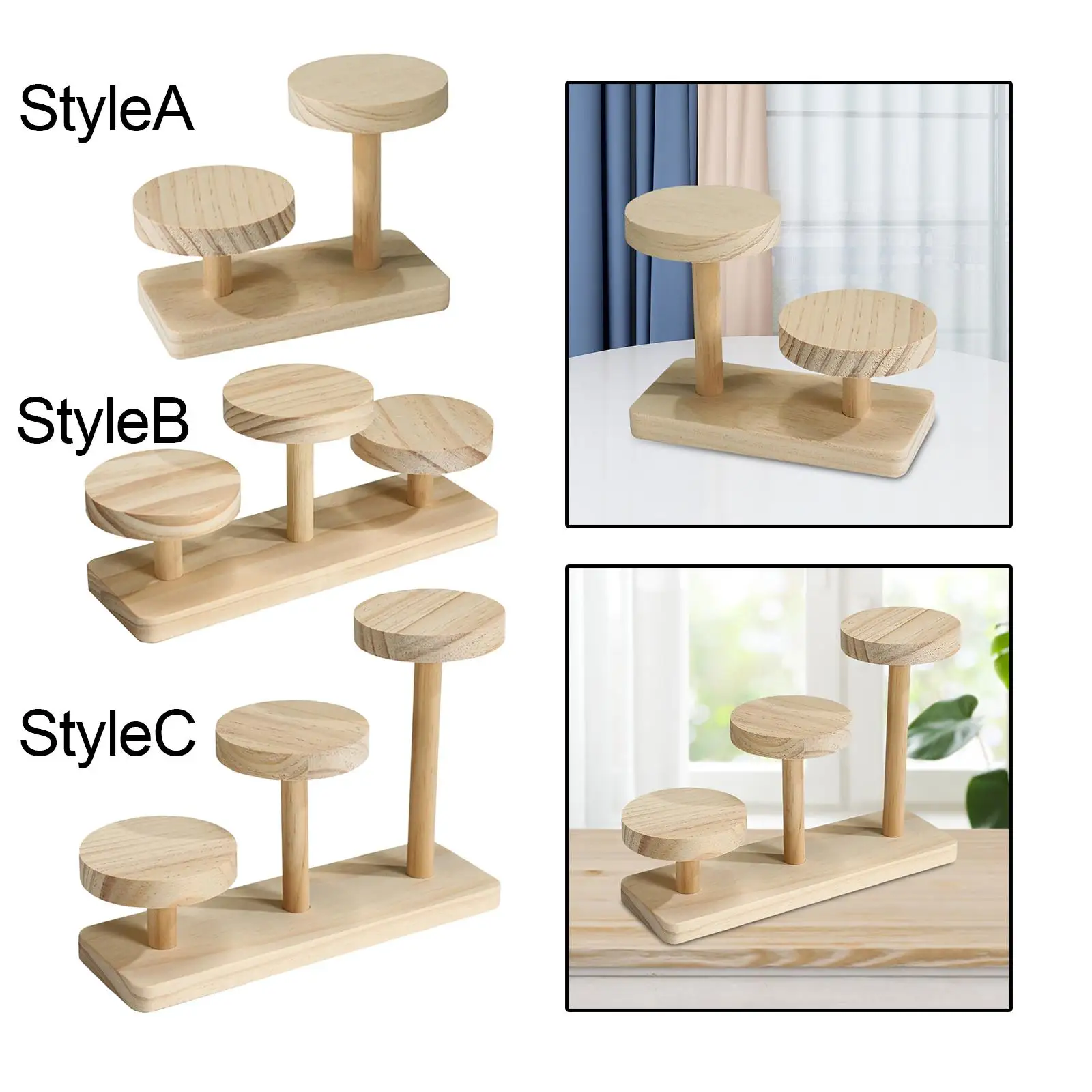 Wooden Display Risers Rack Shelf Display Storage Stand for Cupcakes Home Decoration