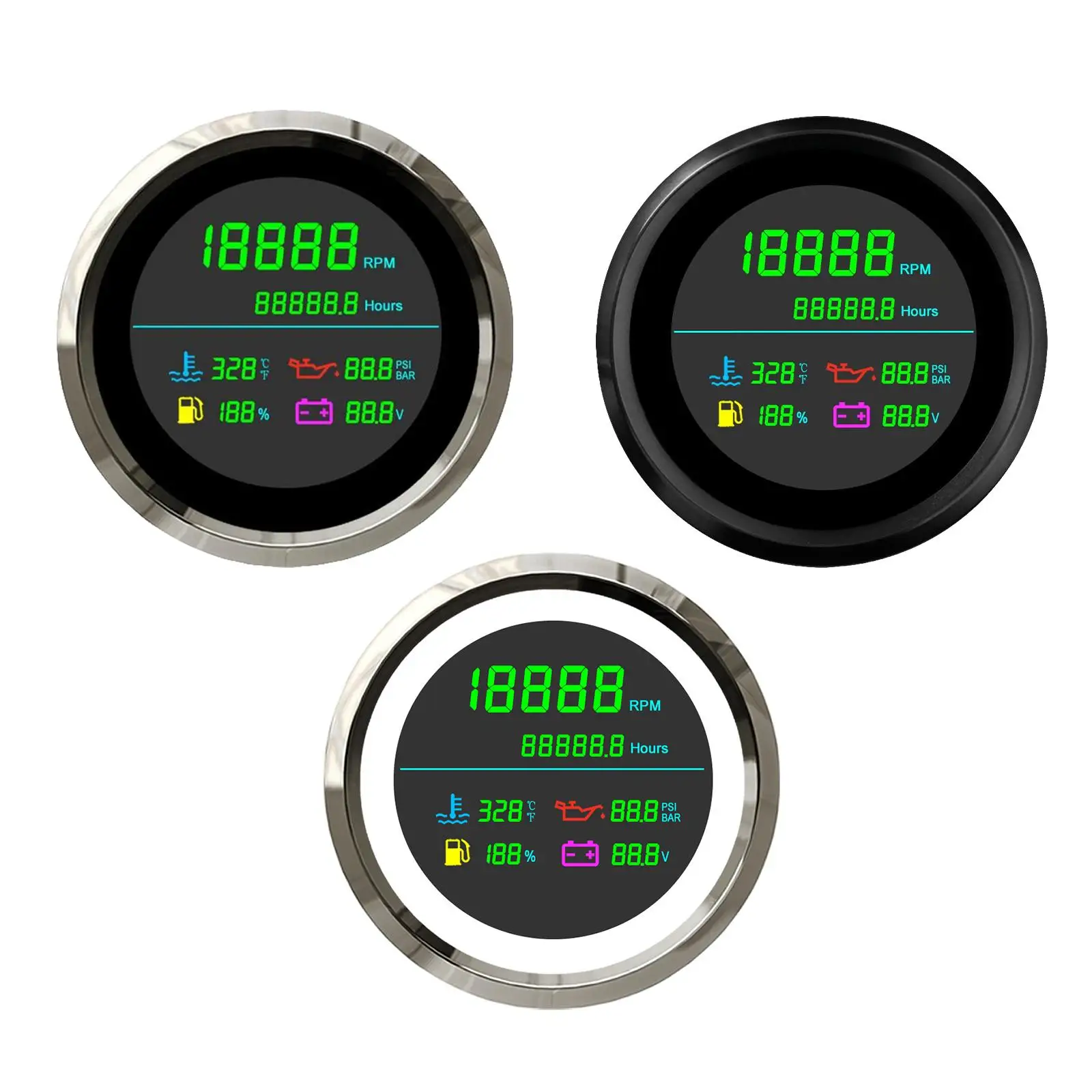 85mm GPS Speedometer Universal LCD Display Adjustable Trip Fuel Level Voltmeter for Marine Truck Yachts Light Vehicles Boat