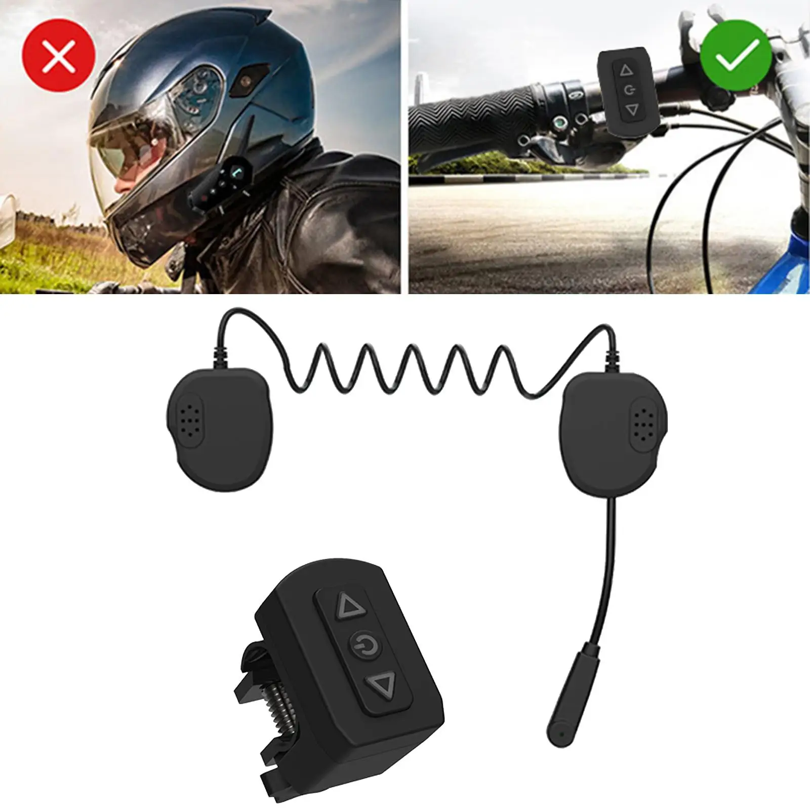 Motorcycle Remote Control Helmet Wireless Bluetooth Headset Phone Connection