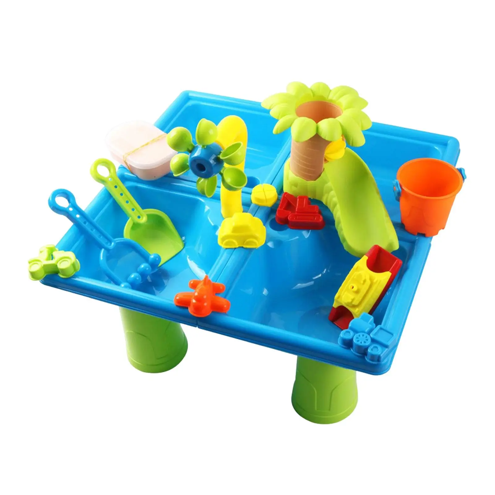 24Pcs Summer Water Table Activity Outdoor Backyard Beach Sandbox Table Playset for Toddler Children Kids Girls Boys Gifts