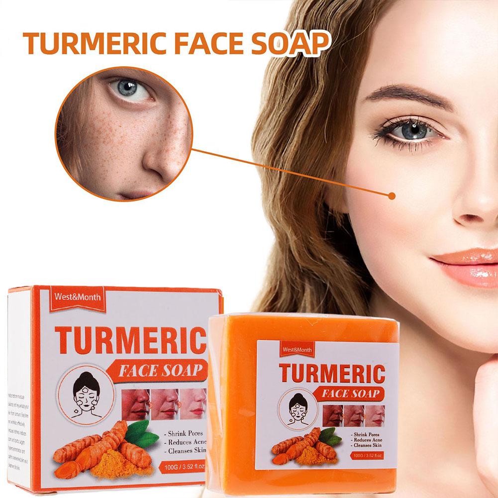 Best of 100g Turmeric Soap Face Cleansing Anti Acne Skin Brighten Dark Lightening Pimples Essential Handmade Ginger Spot Oil Remove F4L9 Reviews & Tips