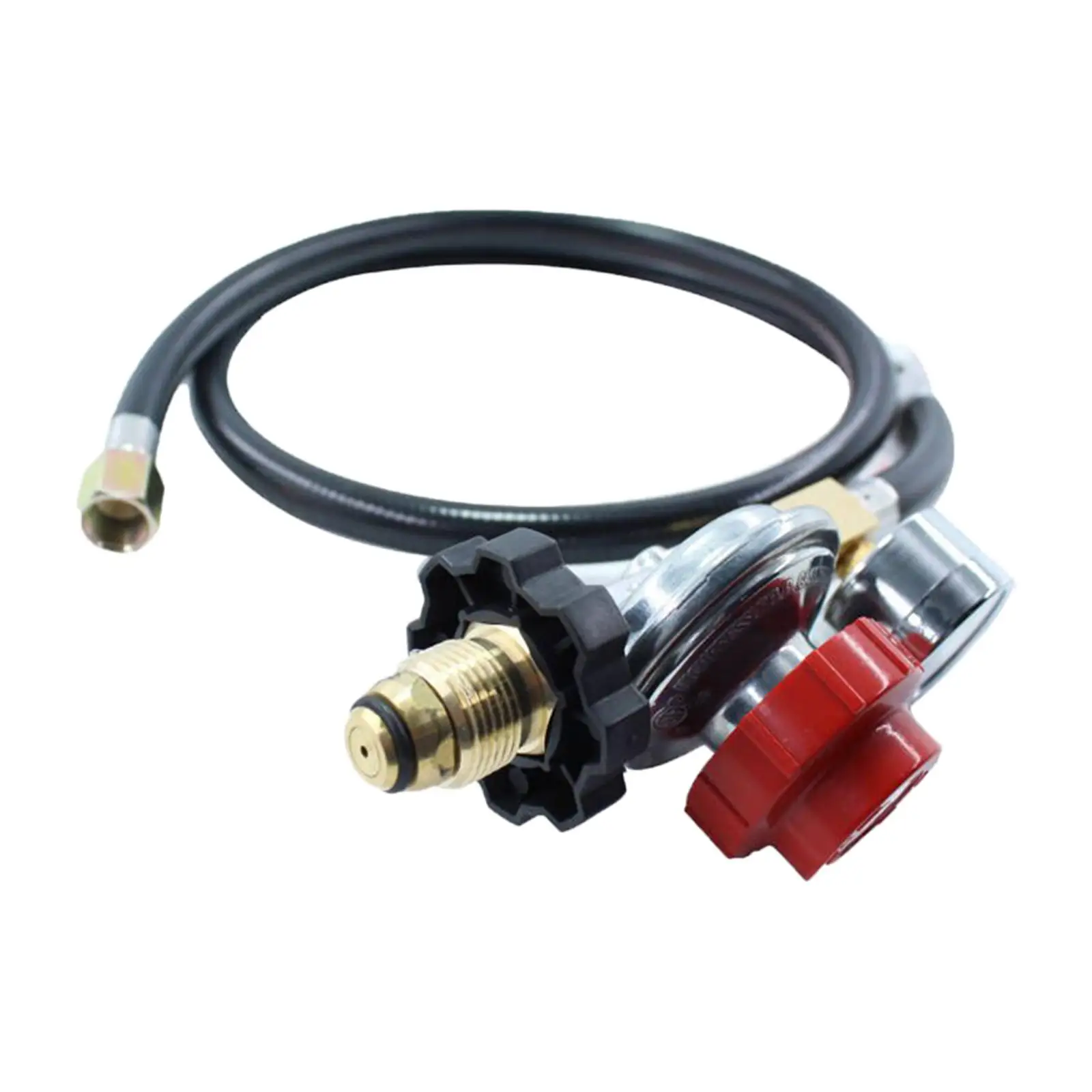 High Pressure Gas Regulator 30PSI with Gauge and Hose Indicator Pol Connector Replacement for Fire Gas Cooker BBQ Supply