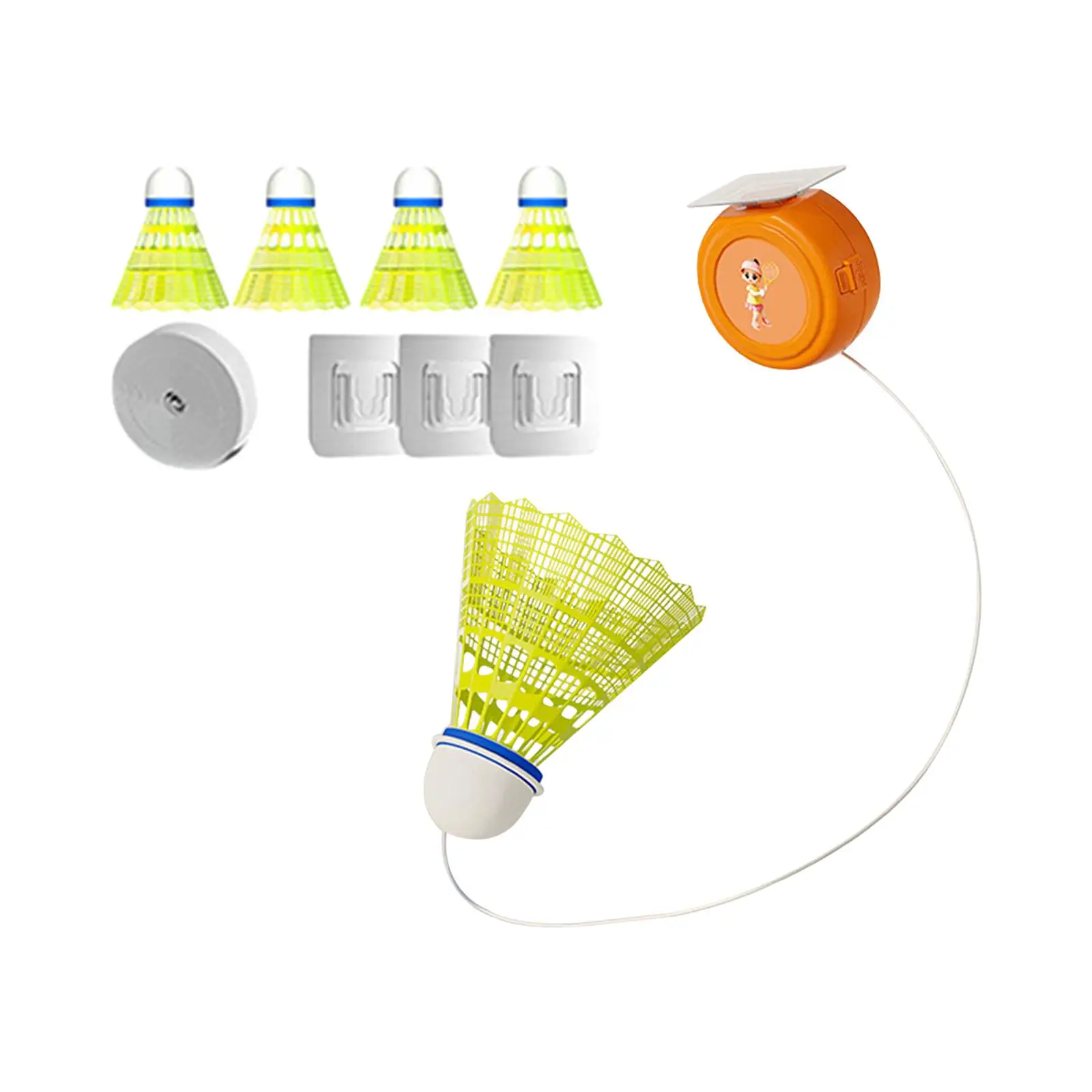 Indoor Badminton Trainer with Badminton Shuttlecock Aid Badminton Training Device Solo Practice for Home Sports Fitness Exercise