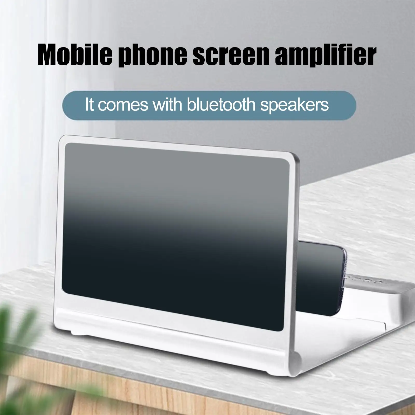 12 inch Smartphone Screen  with Bluetooth Speaker  Quality Foldable Holder 3D  Stand for Games Movies Videos
