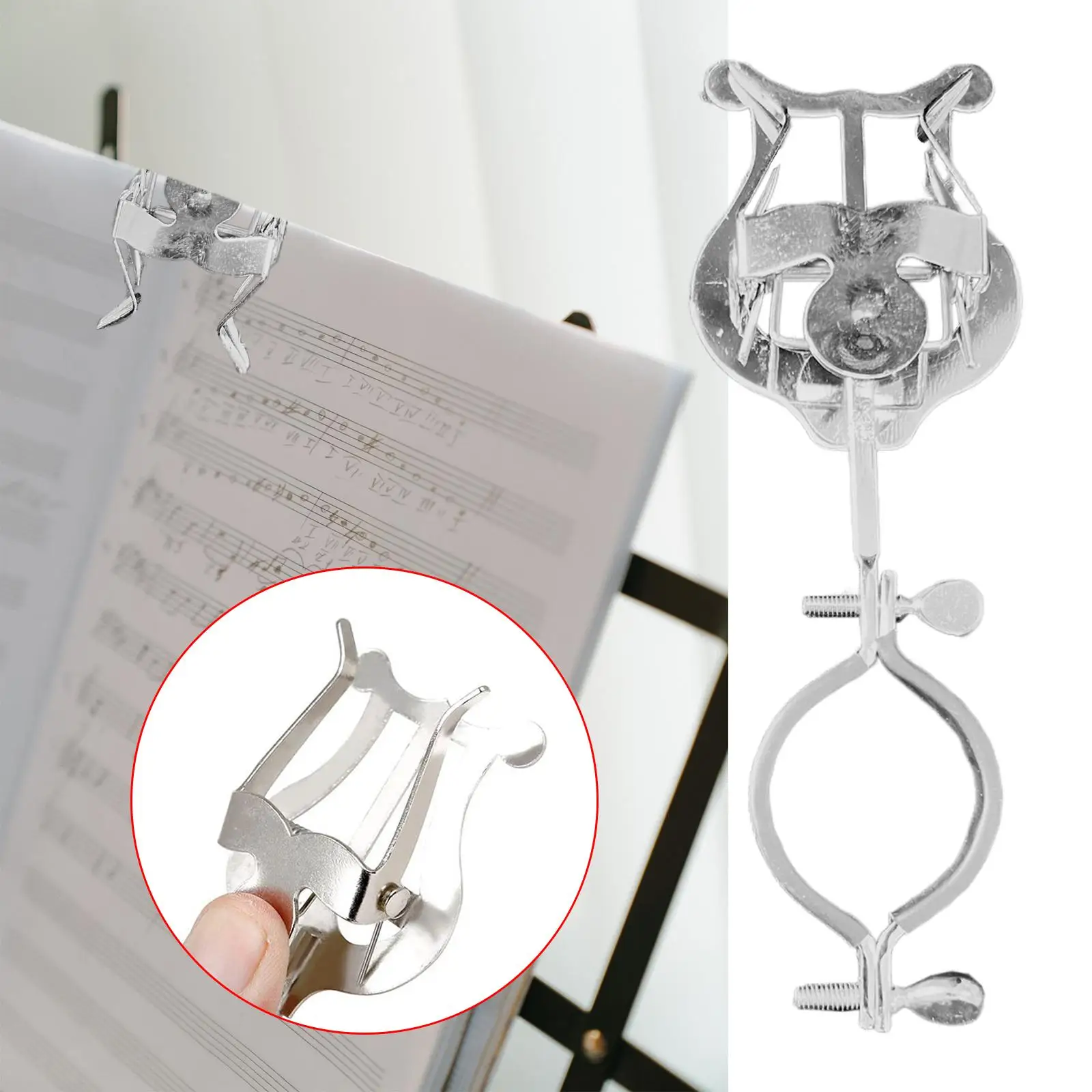 Music Sheet Clip Holder Sheet Music Stand Portable Wind Instrument Practicing Beginners Clarinet Music Clip Accessory Replaces