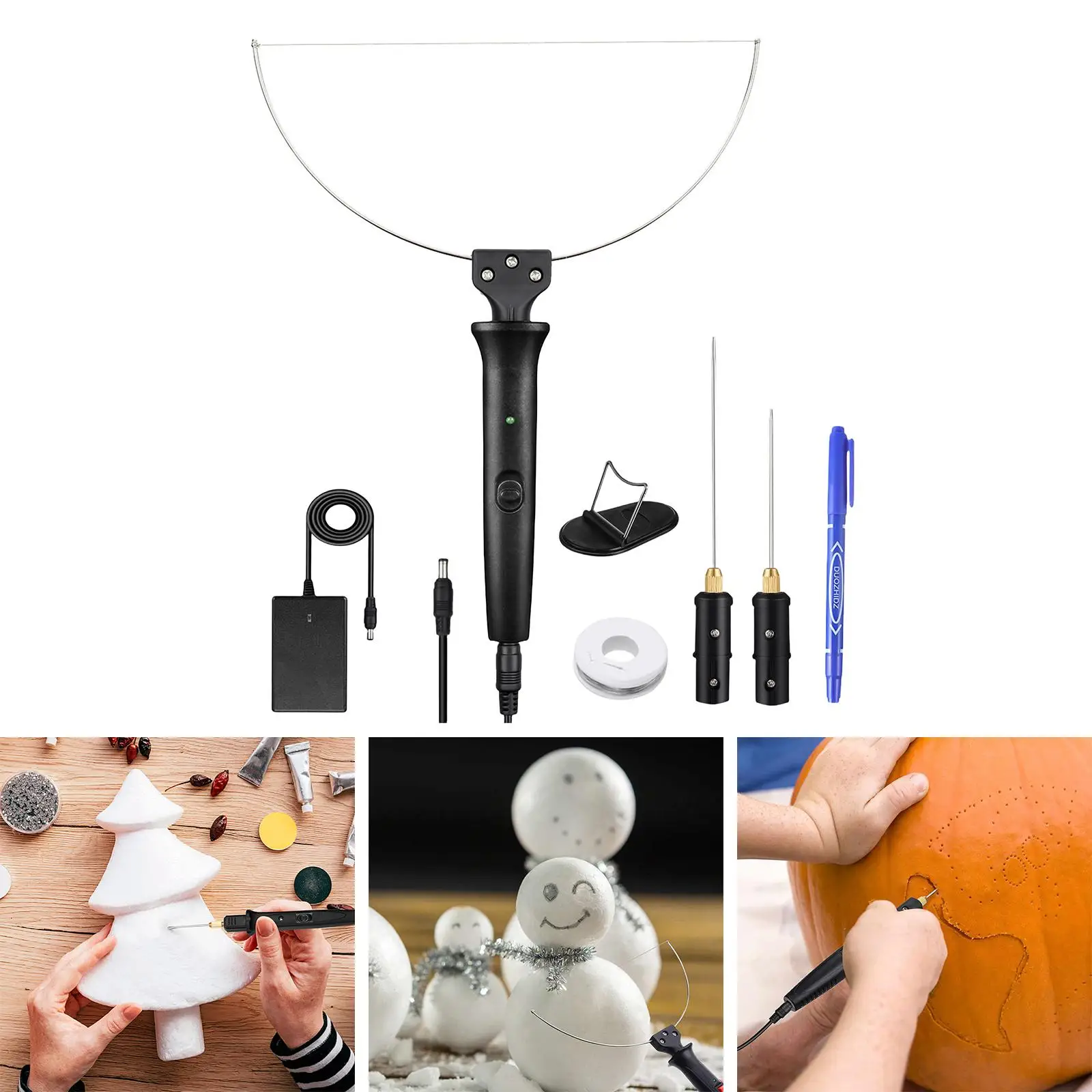 8 Pieces Set Electric Foam Cutter  Foam Cutting Pen 18W Cutting Tool Heating Wire Tool Kit for Polyethylene Carving