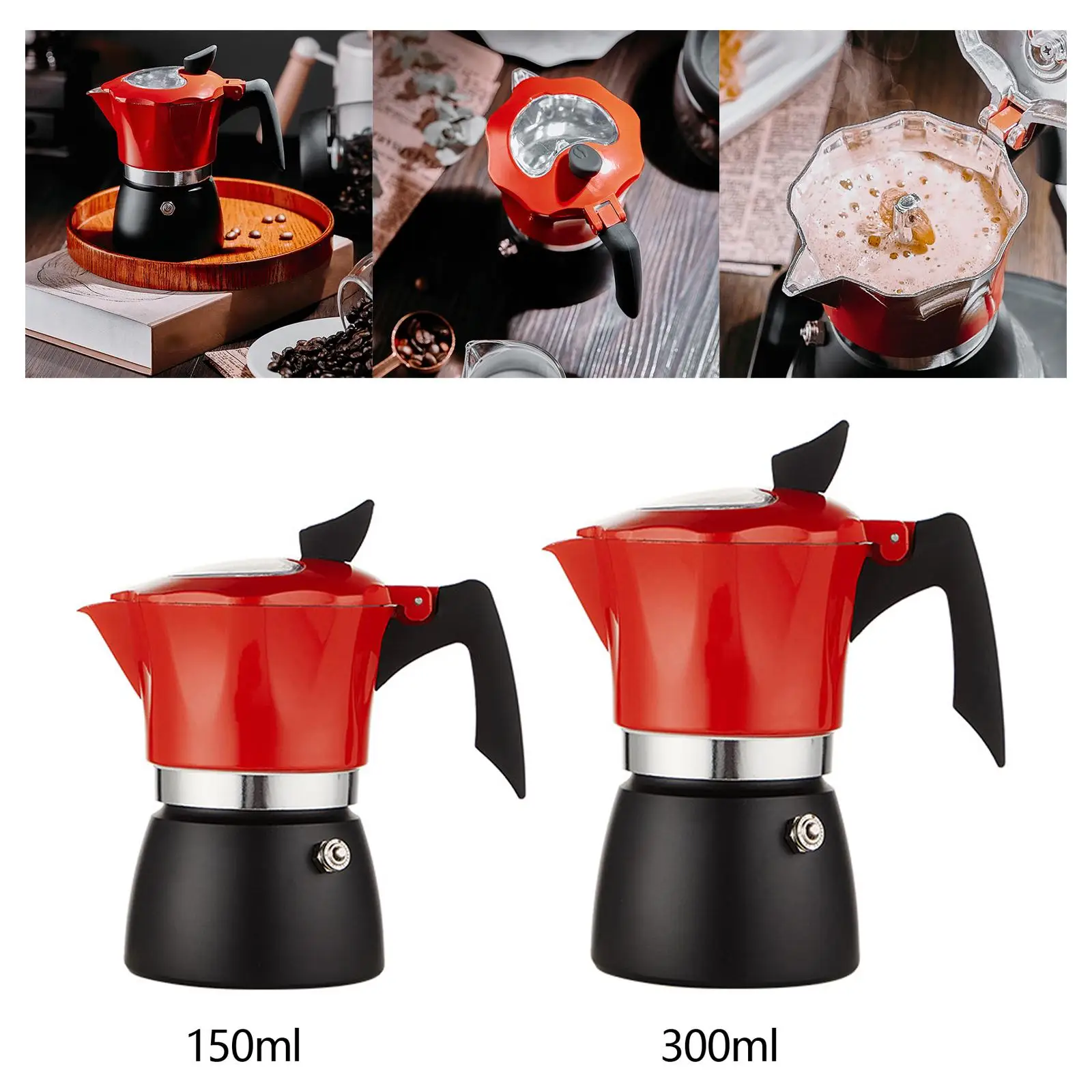 Aluminum Alloy Coffee Stovetop Maker Latte Maker Electric Moka Pot Espresso Maker