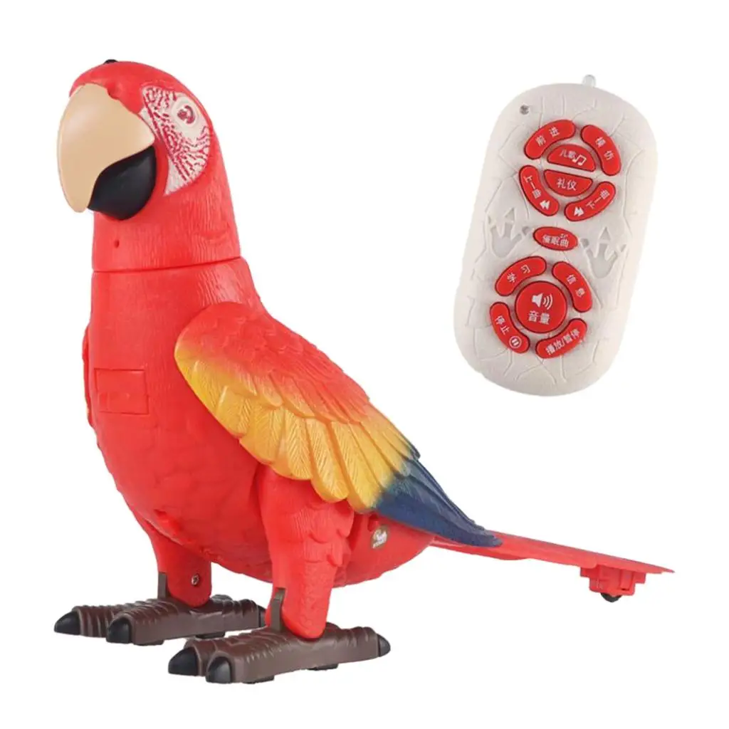 Electronic Pet Parrot Speak Talking Singing Parrot Early Education Toy Red