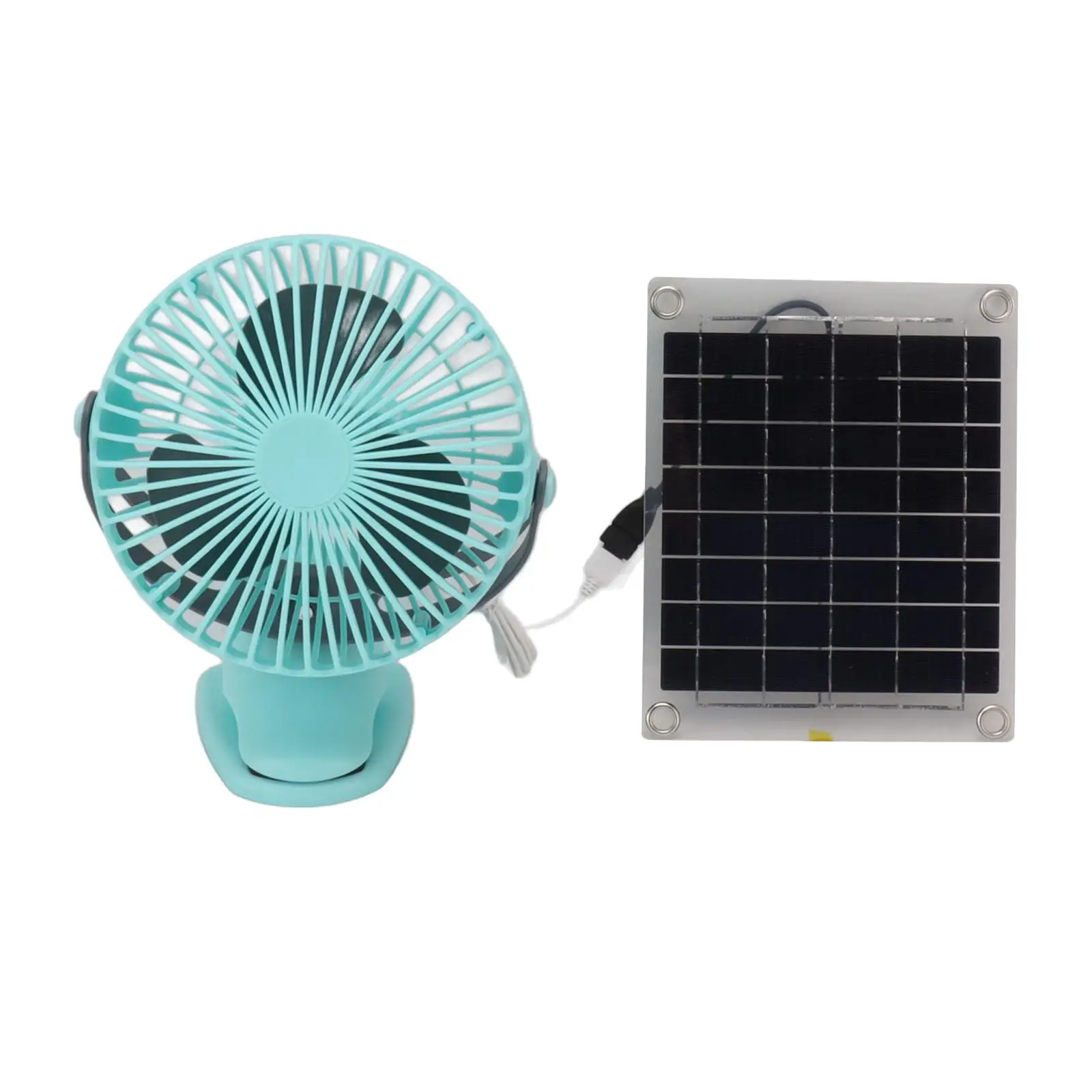 Personal Desk Fan Camping Fan with Solar Panel for Tent Picnic Office