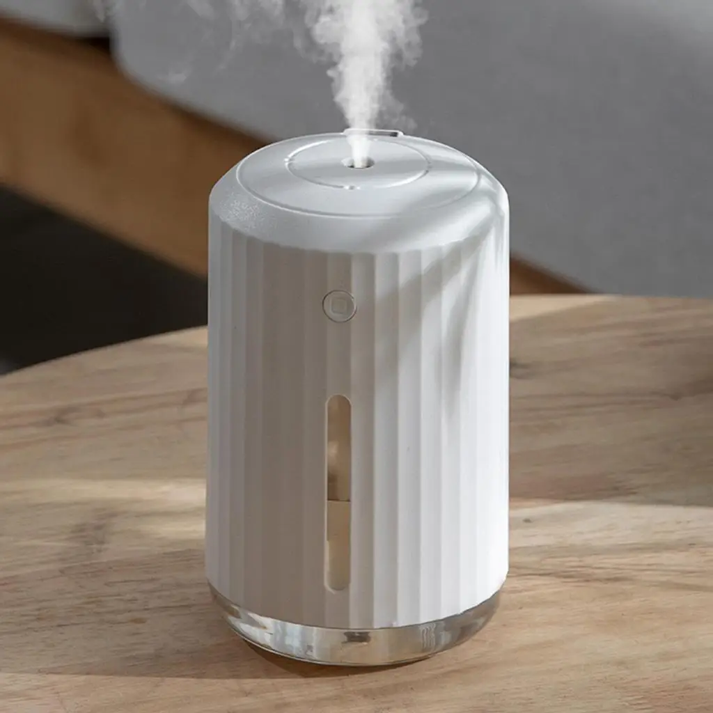 Portable Mini Humidifier, 320ml USB Cool Mist Humidifier Essential with Night Light, for Desk Bedroom Car Office Travel