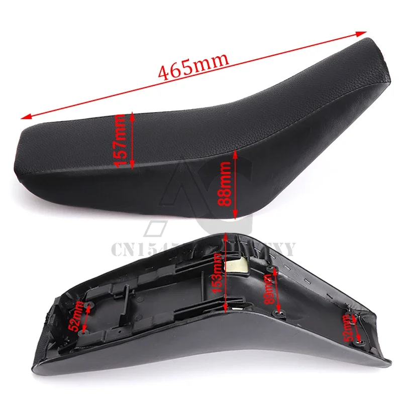 Detalle de la forma y la base del asiento para pit bike