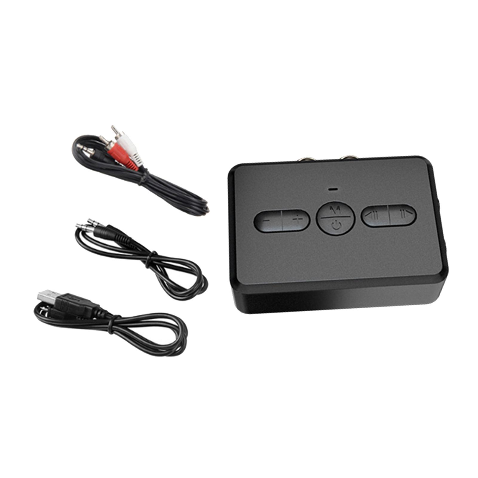 Bluetooth 5.0 Transmitter and Receiver with Mic RT01 Low Latency AUX RCA 3.5mm Wireless Audio Adapter for Headphones Speaker TV
