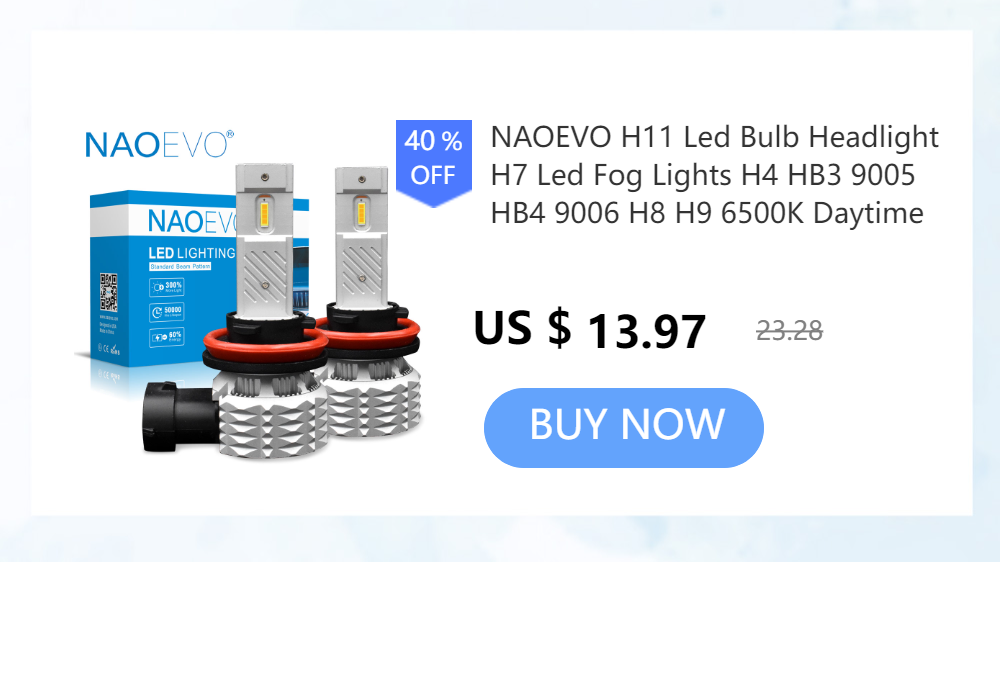 NAOEVO LED 40W Car Lights H4 Hi/Lo Beam 9008 H13 HB5 9007 4800LM 6000K 12V Lamp for auto Headlight Bulbs Fog Lamp