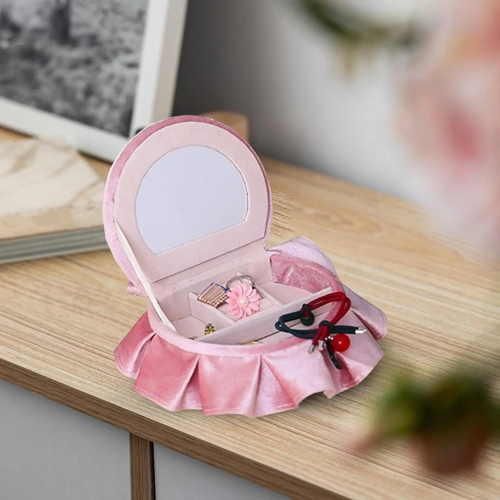 Dollhouse Bed Decoration Ornaments Mini Furniture Multipurpose Jewelry Storage Case Jewelry Holder for Dollhouse Bedroom Decor