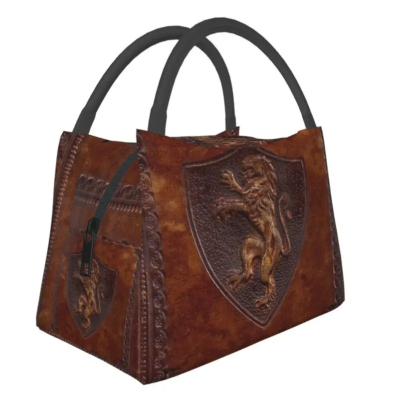 Leather Medieval Book Cover Print Lunch Bags,