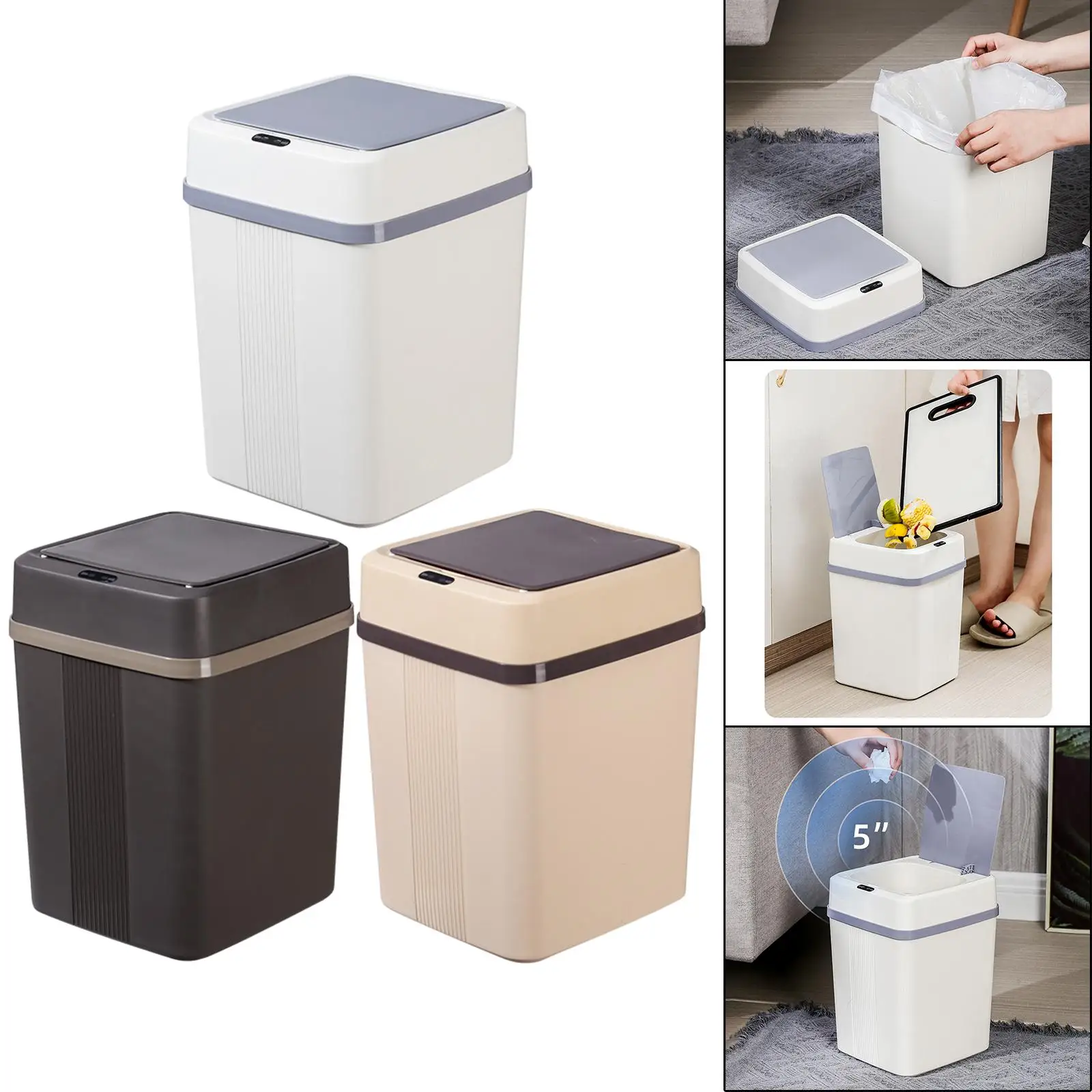 Trash Can  Touchless Electric Waste Basket for Kitchen Bathroom