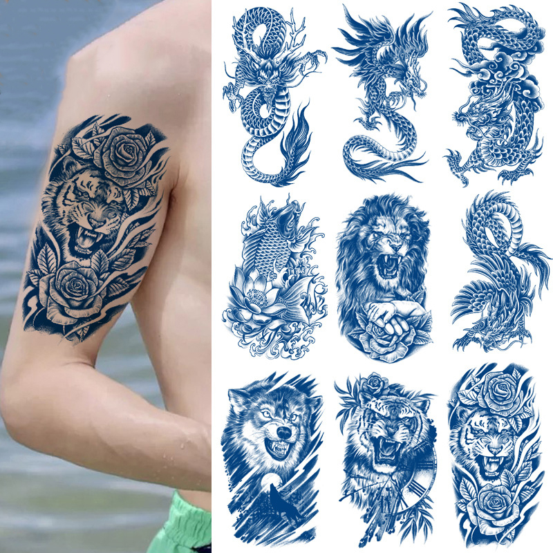 Best of 15 Days Herbal Juice Tattoo Dragon Snake Fox Tiger Animal Design Temporary Waterproof Sweatproof Fake Tattoo Stickers Reviews & Tips