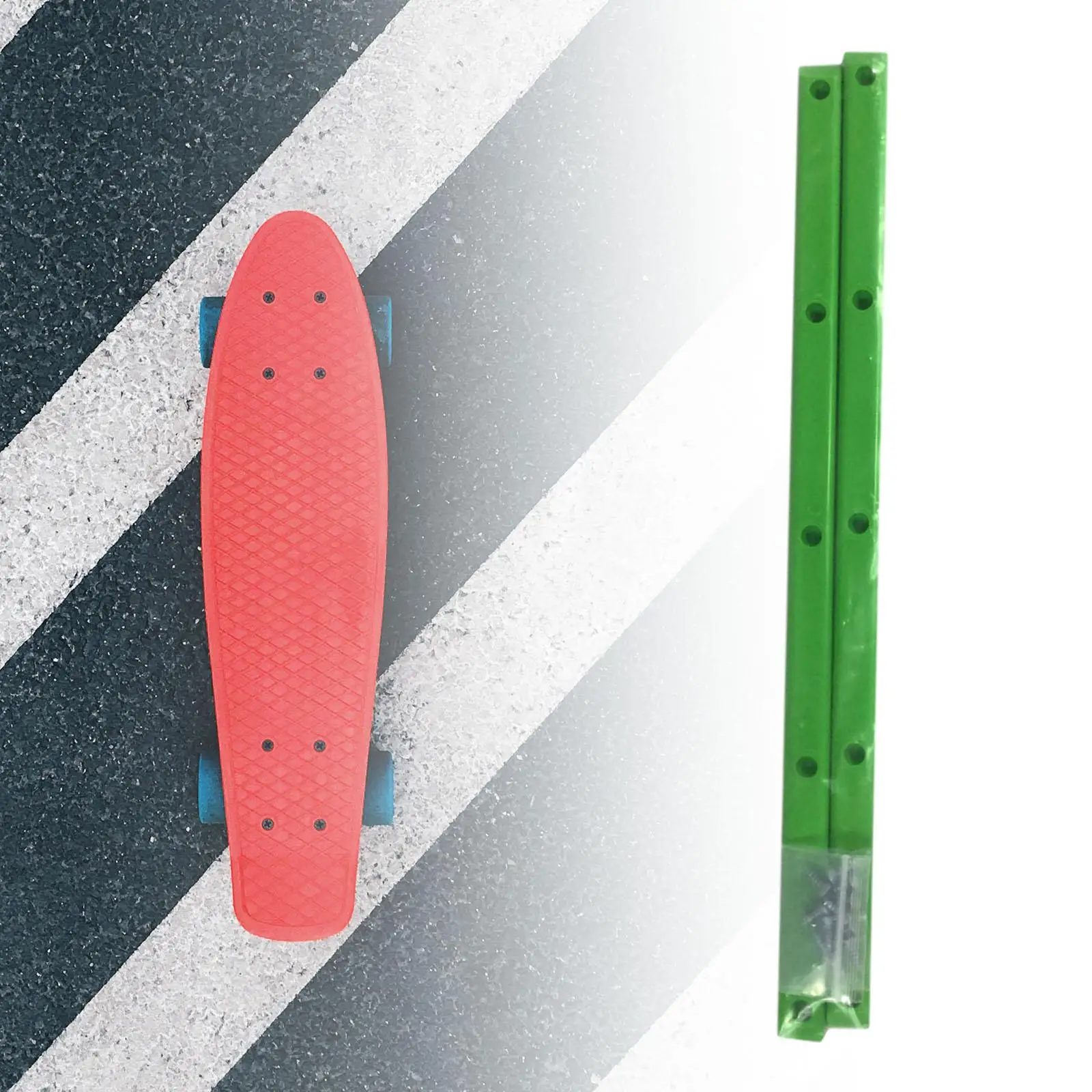 2x Edge Protective Strips Deck Longboard Rib Strap Belt Equipment Skateboard Rails Slide Rails for Outdoor Sports Skate Board