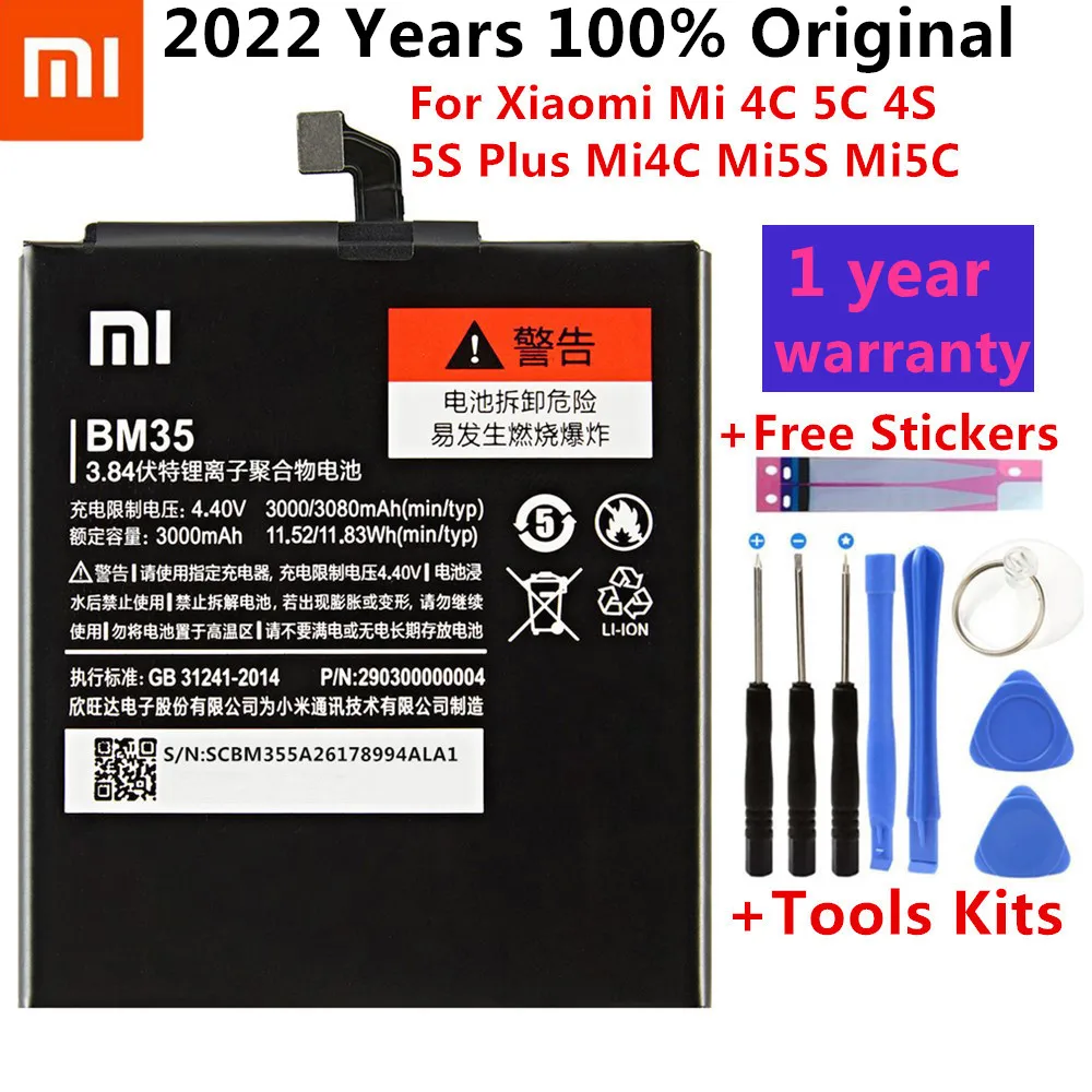 Buitenland Glad Nachtvlek Xiaomi Original Phone Battery Bm35 For Xiaomi Mi 4c Mi 4 4s Mi 5s 5s Plus  Bm36 Bm37 Bm38 Bm32 Replacement Battery Retail Package - Mobile Phone  Batteries - AliExpress