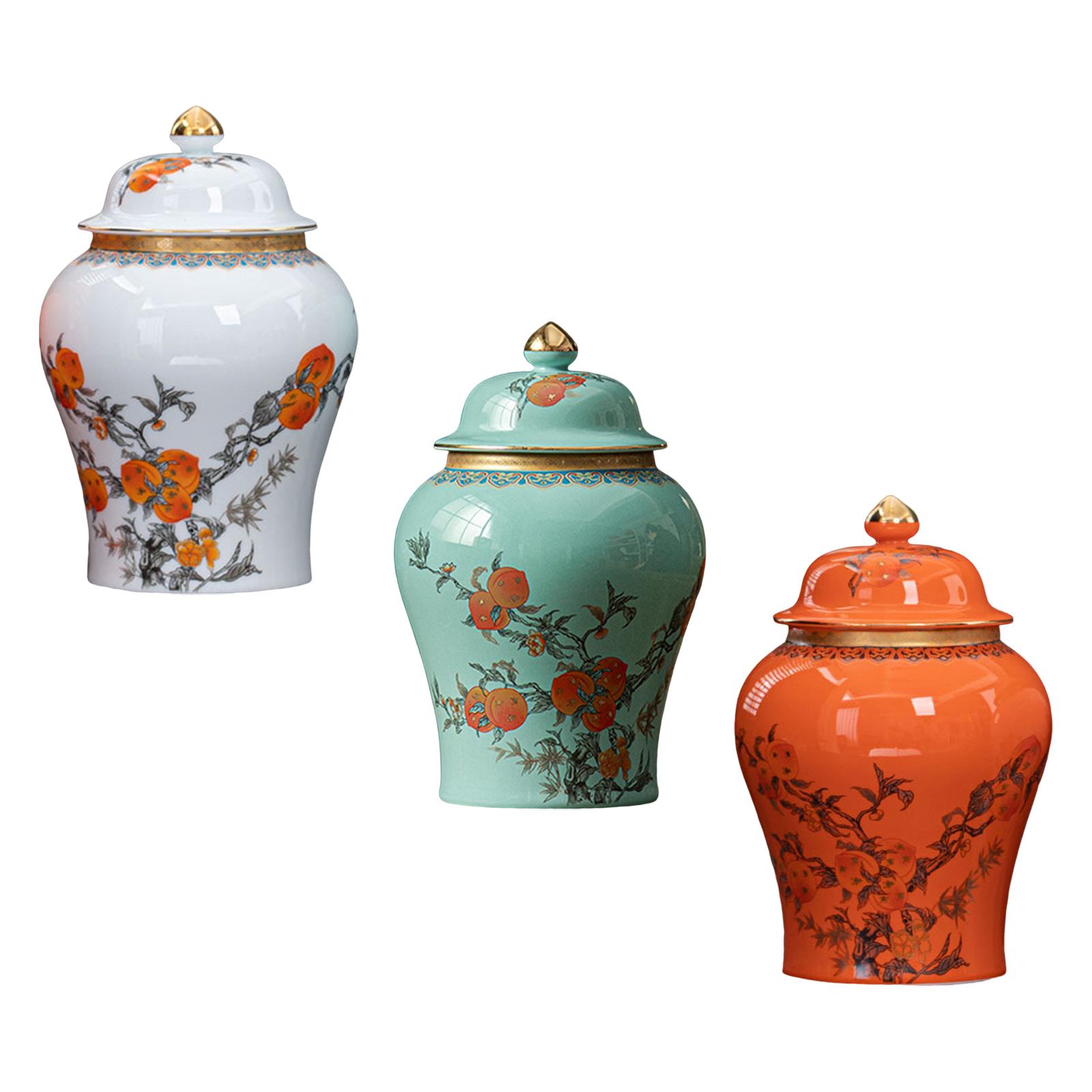 Ceramic Ginger Jar Tea Storage Jar Multi Purpose Delicate Chinese Style