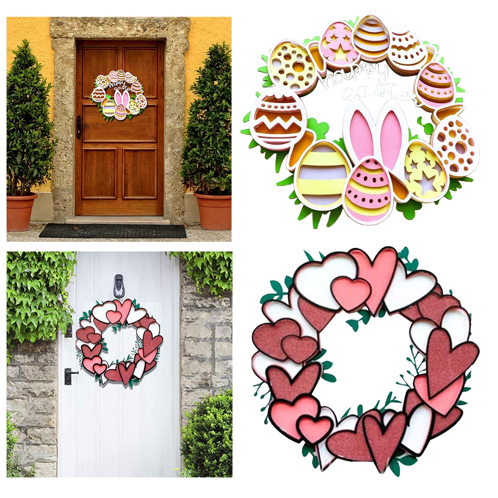 Acrylic Easter Garlands Hanging Party Supplies Photo Props Decoration Happy Rabbit for Festival Front Door Halloween Outdoor