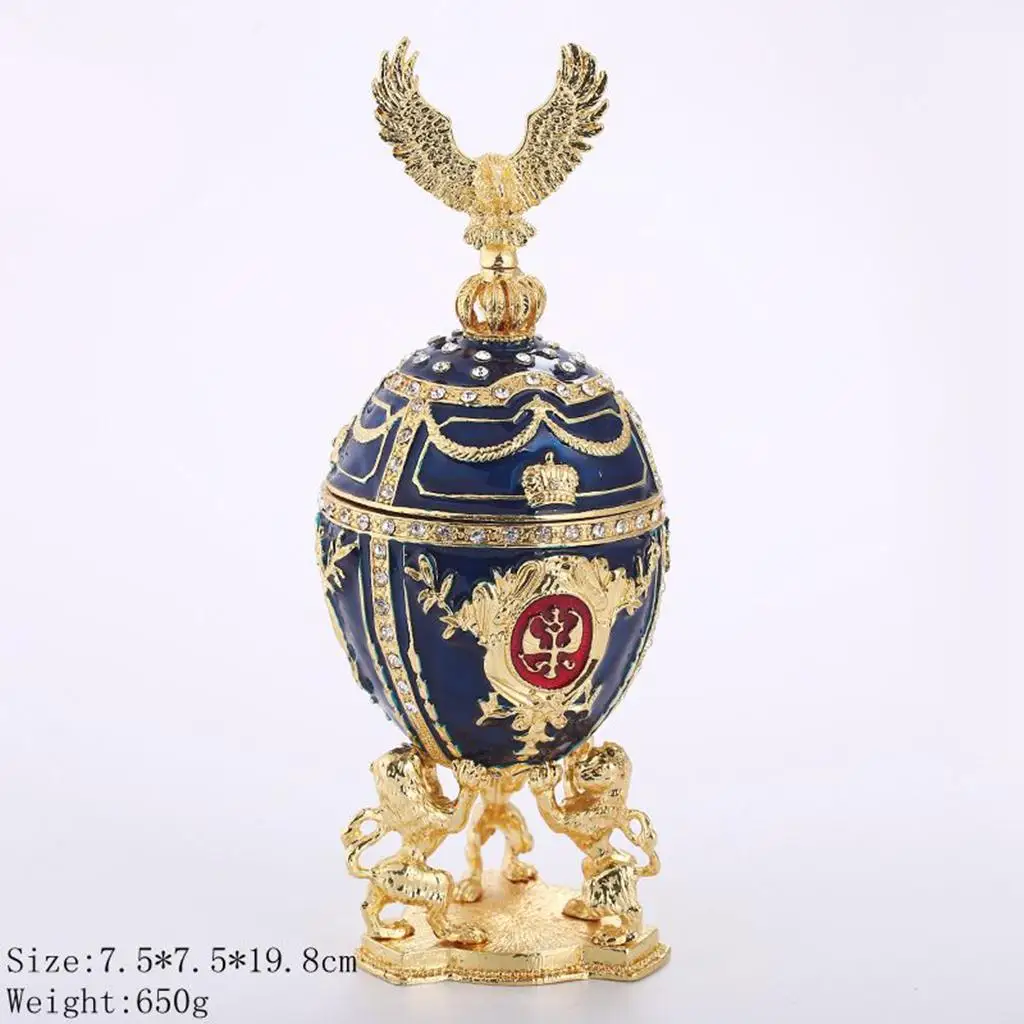 Chic Egg Easter Jewelled  Enameled with Rhinestone Jewelry Case Box