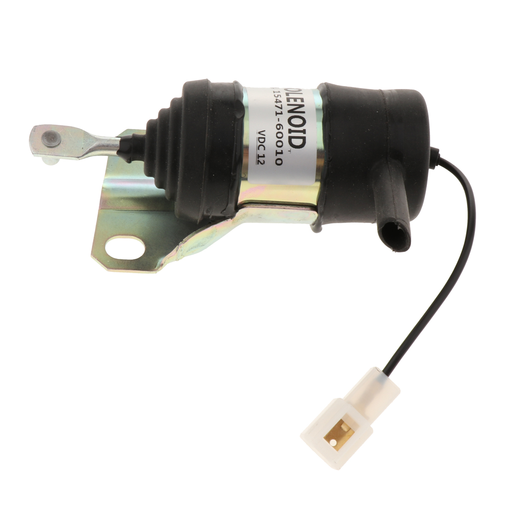 12 Volt Fuel Shutdown Solenoid Cut Off Solenoid for Kubota B1750 L4200 15471-60010 - Silver
