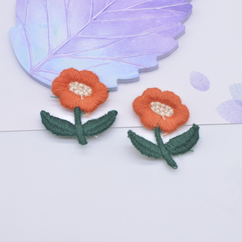 20 Stücke 25*30mm Gestickte Strickblume für DIY Kopfschmuck Clips Bogen Haar Kreis Dekor Zubehör Handgemachte Kleidung Patches – Detail 4