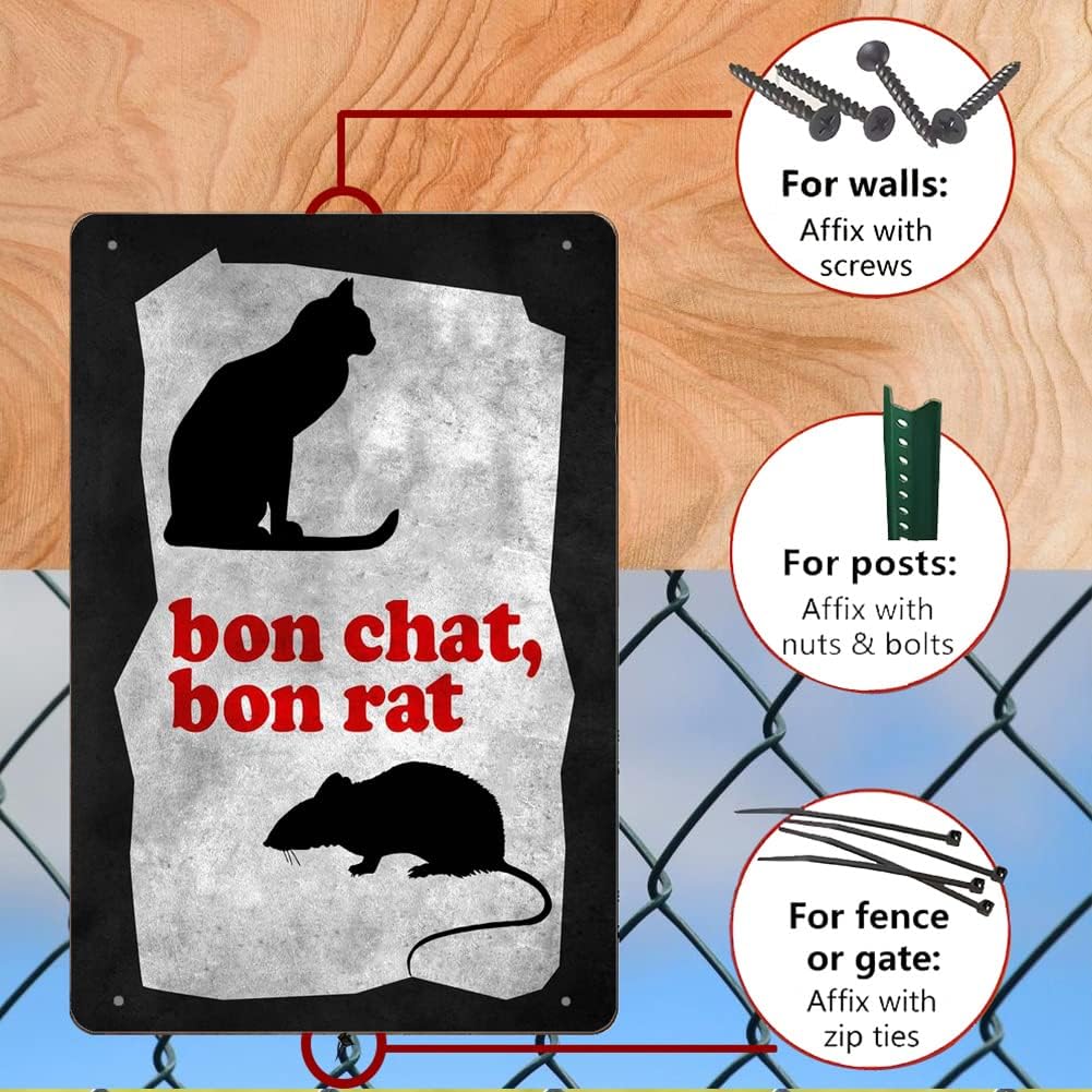 Bon Chat Bon Rat, хорошая кошка и хорошая мышь, смешной юмор, винтажный  металлический жестяной знак, кофейня, Ресторан, Бар, ферма, фермерский дом  | AliExpress