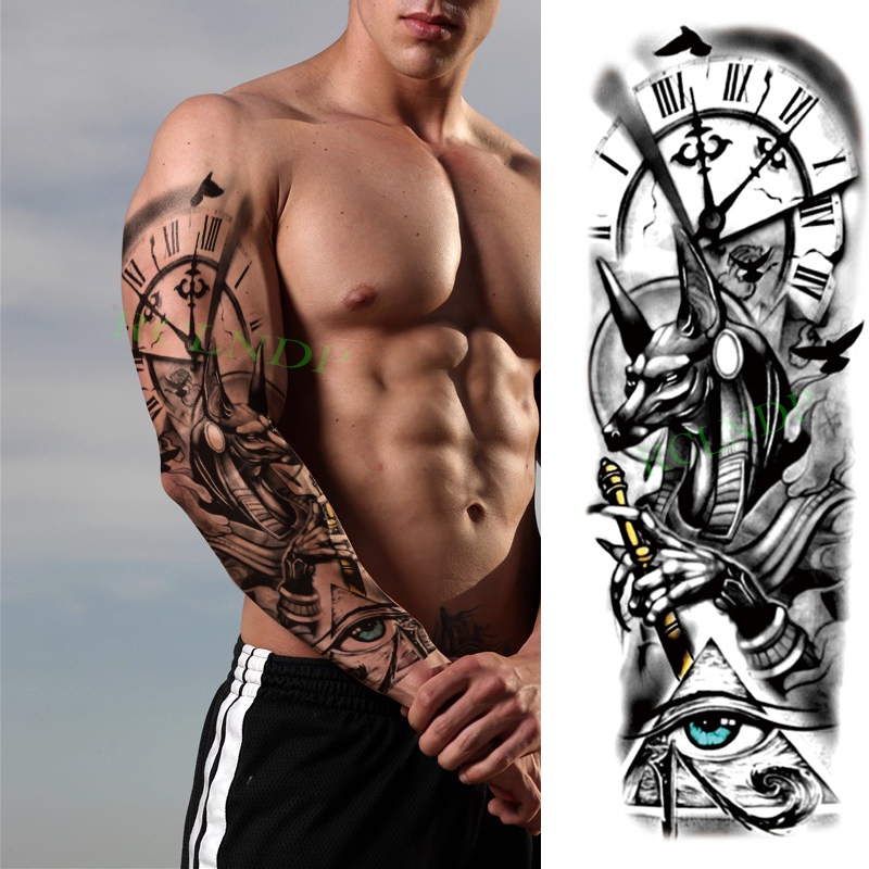 Best of Waterproof Temporary Tattoo Sticker Anubis Ancient Egypt Greece Zeus Eye Full Arm Fake Tatto Flash Tatoo Sleeve For Men Women Reviews & Tips