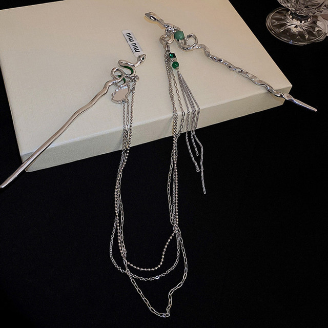 Forcina Per Capelli A Forma Di Serpente - Stile Punk, Argento, Metallica - Foto 10