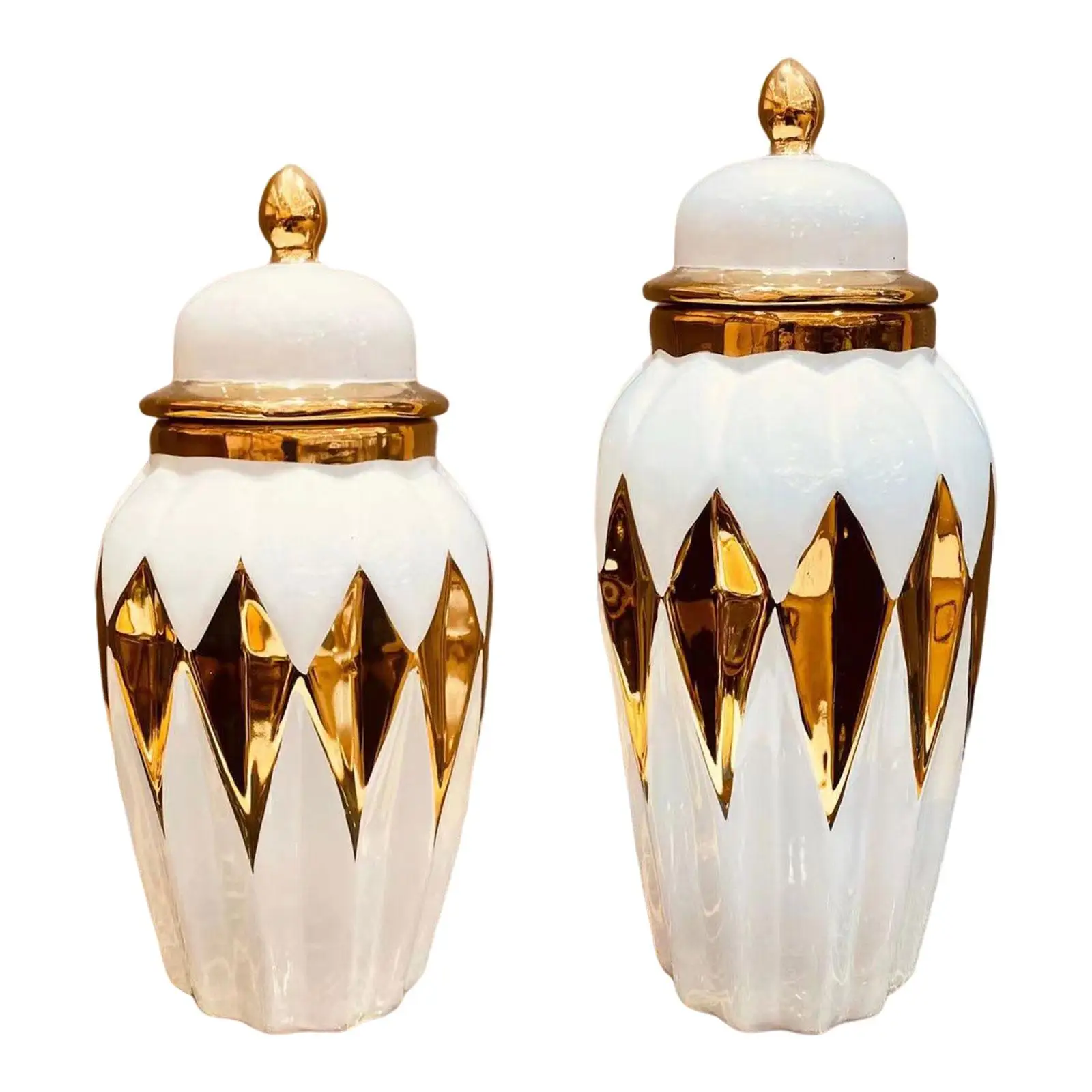 European Style Ceramic Ginger Jars with Lid Vase for Flowers Handicraft Tea Tin Wedding Dining Room Home Decoration