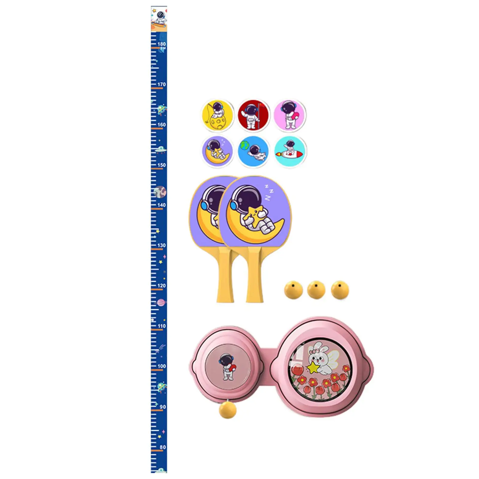 Children Touch High Jump Counter Toy Table Tennis Trainer Set Birthday Gifts