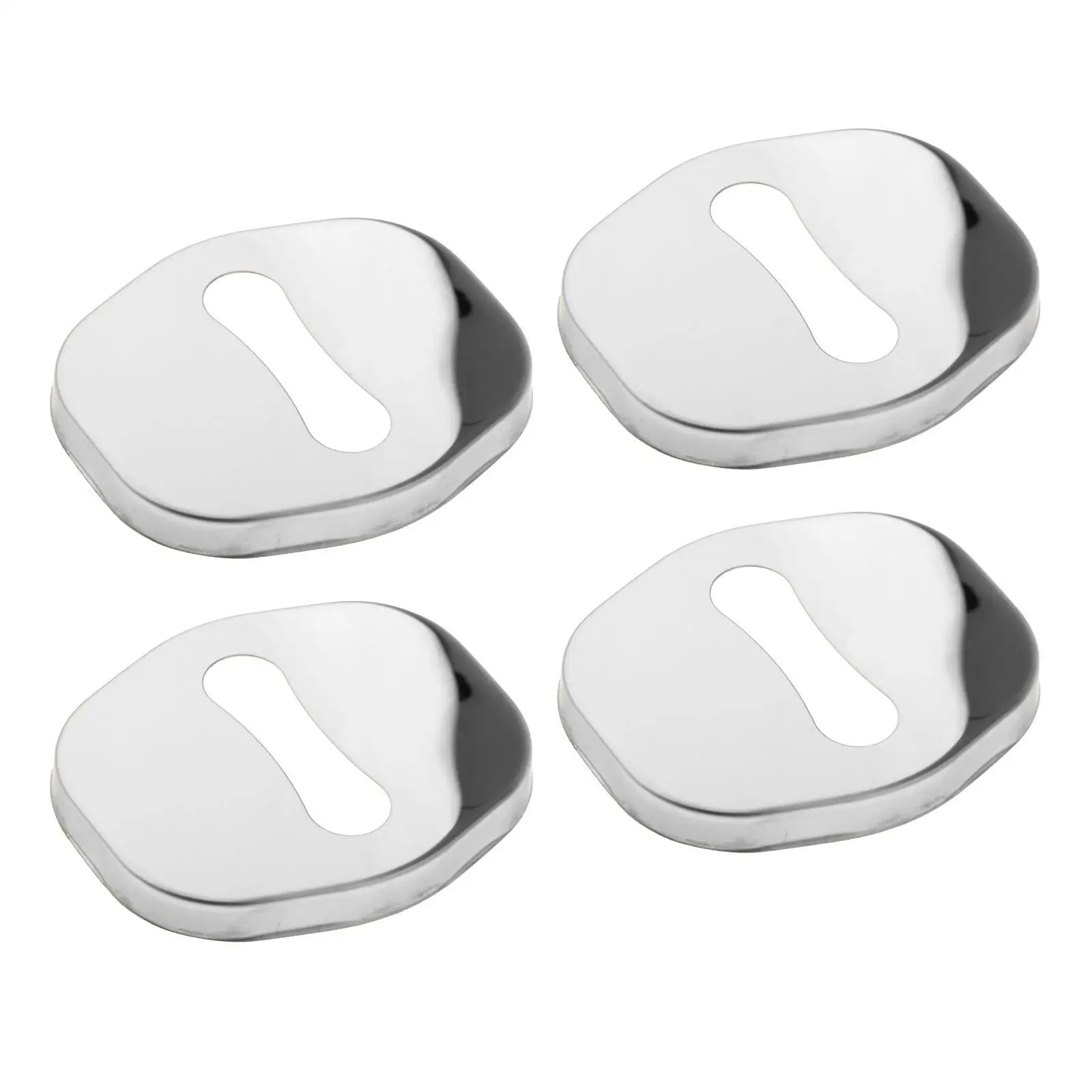 4Pcs Stainless Door Lock Cover Decor Accessories Metal ,Protection Interior, for Auto