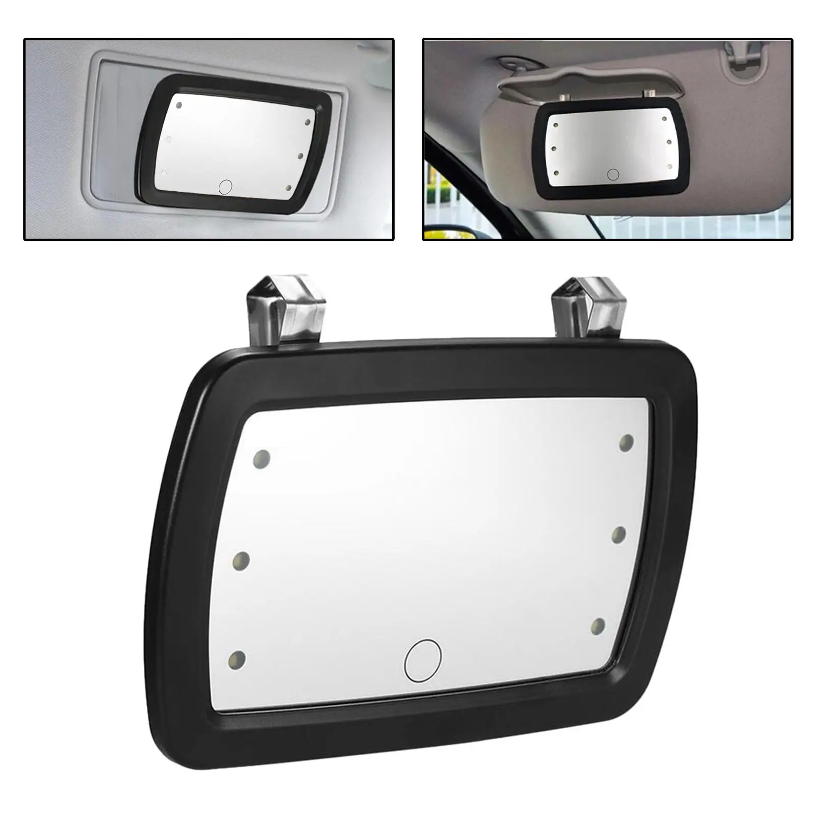  Visor Mirror  Interior Mirror with 6 LED Lights Makeup  for Automobile Vacation Long 