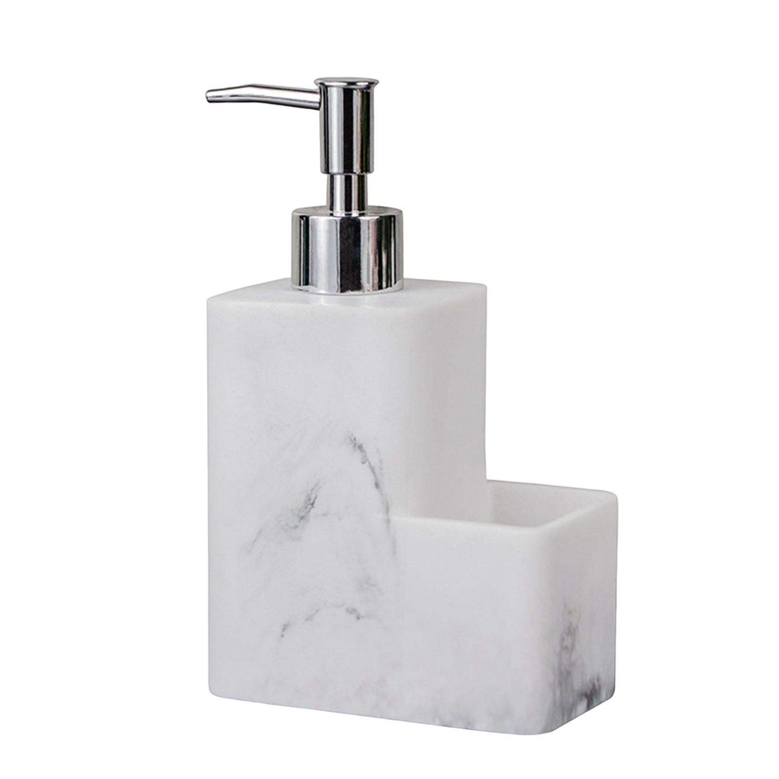 350ml Soap Dispenser Bottle Stores Scrubbers Marble Surface for Bathroom Countertop