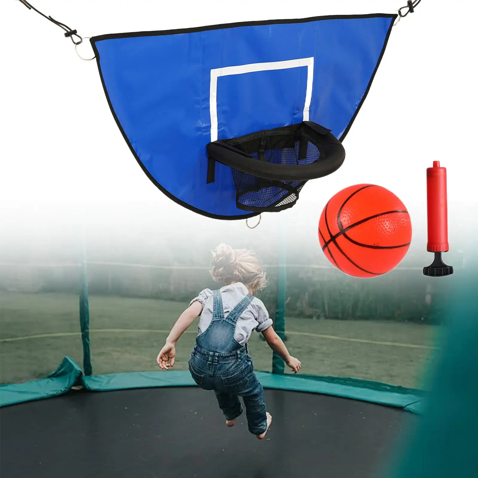 Mini Basketball Hoop for Trampoline with Enclosure Basketball Stand Outdoor