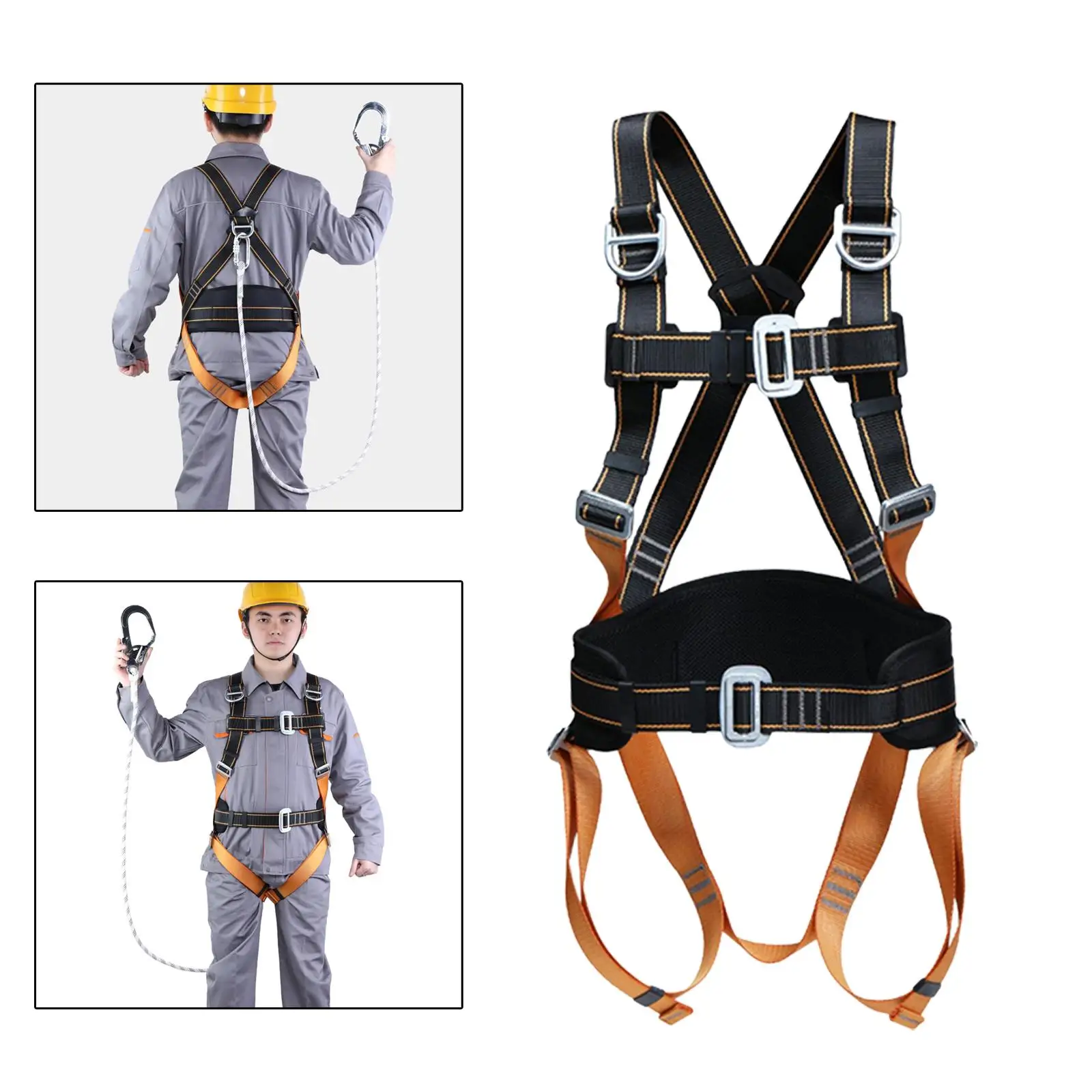 Generic Mountaineering Abseiling Rock Climbing Tree Caving Rigging Fall Arrest Protection Safety Full Body Sitting Harness 