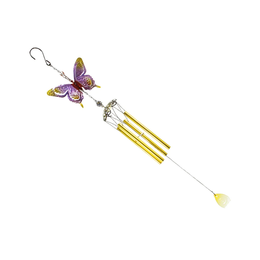 Butterfly Wind Chime Tube Ornament Yard Garden ing Decoration