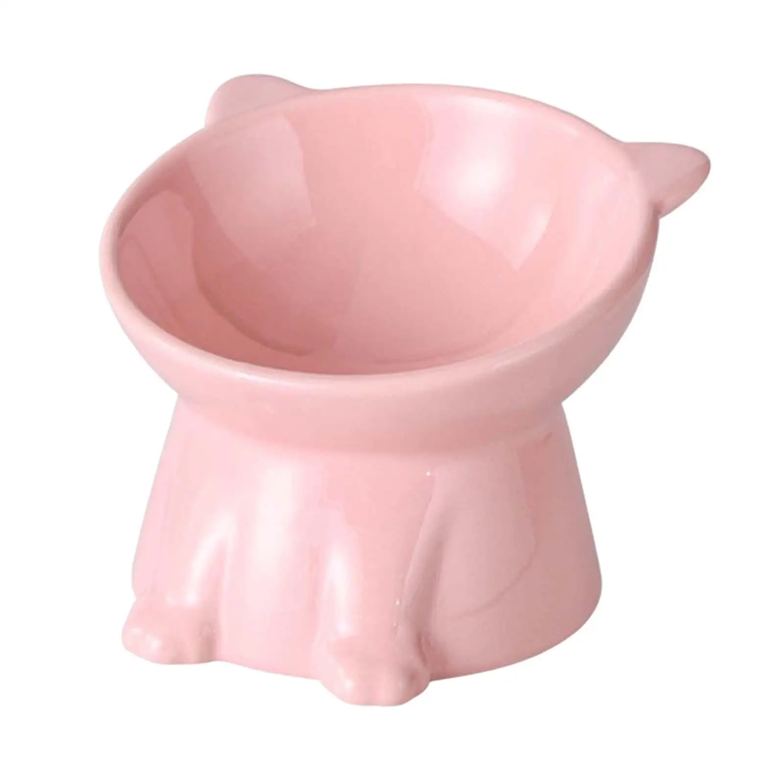 Raised Cat Bowl Pet Feeding Dish Kitty Drinking Bowl Tilted Elevated Cat Bowl for Small Medium Dogs Faced Cat Supplies