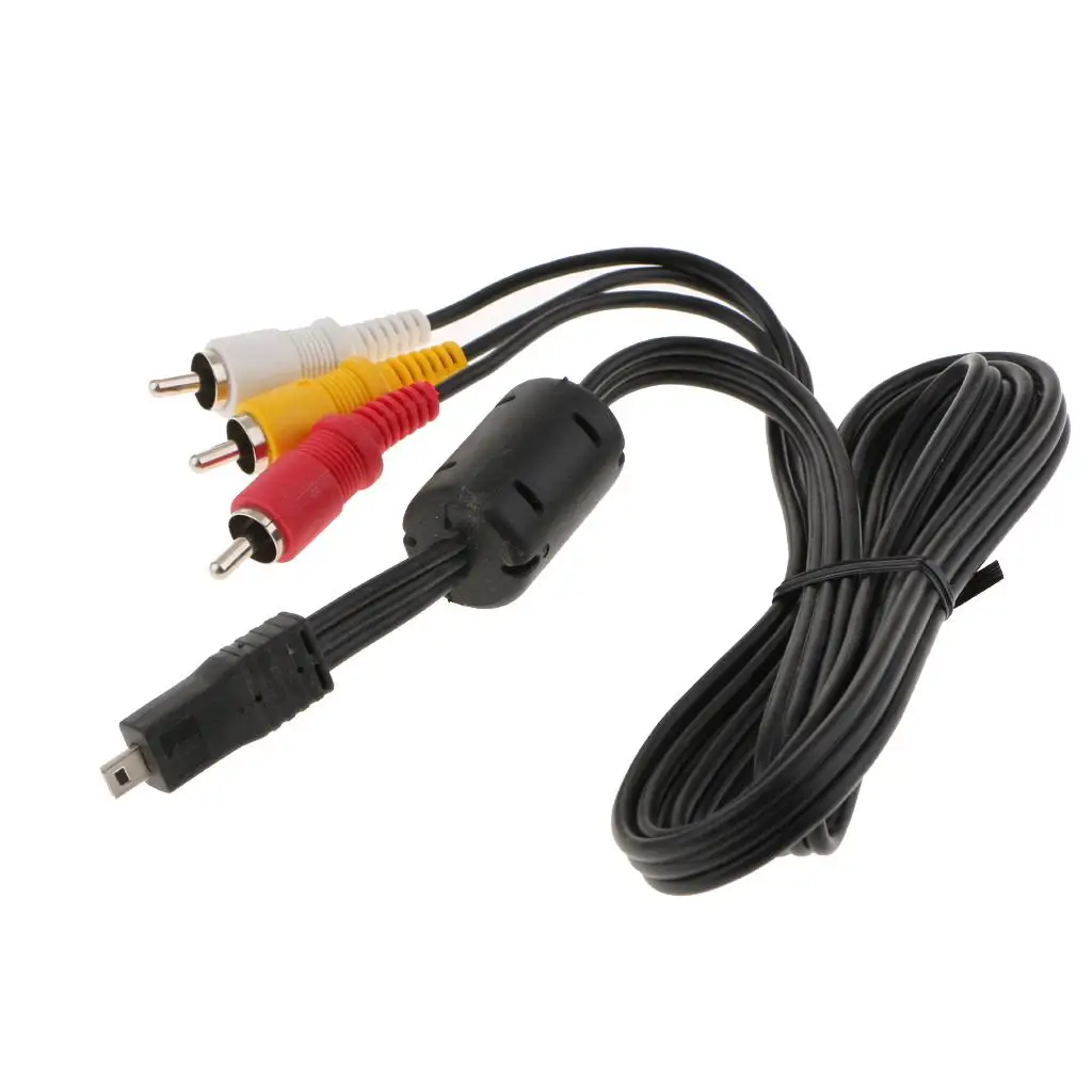 For  Camera AV Cable Audio Video Cord  RCA Adapter 2m/4ft Extra Length