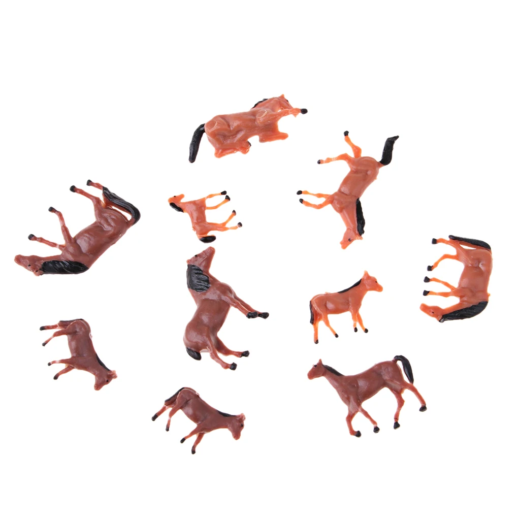 10 Packs Plastic Wild Animals Horse Figures Models Set Toys Children`s
