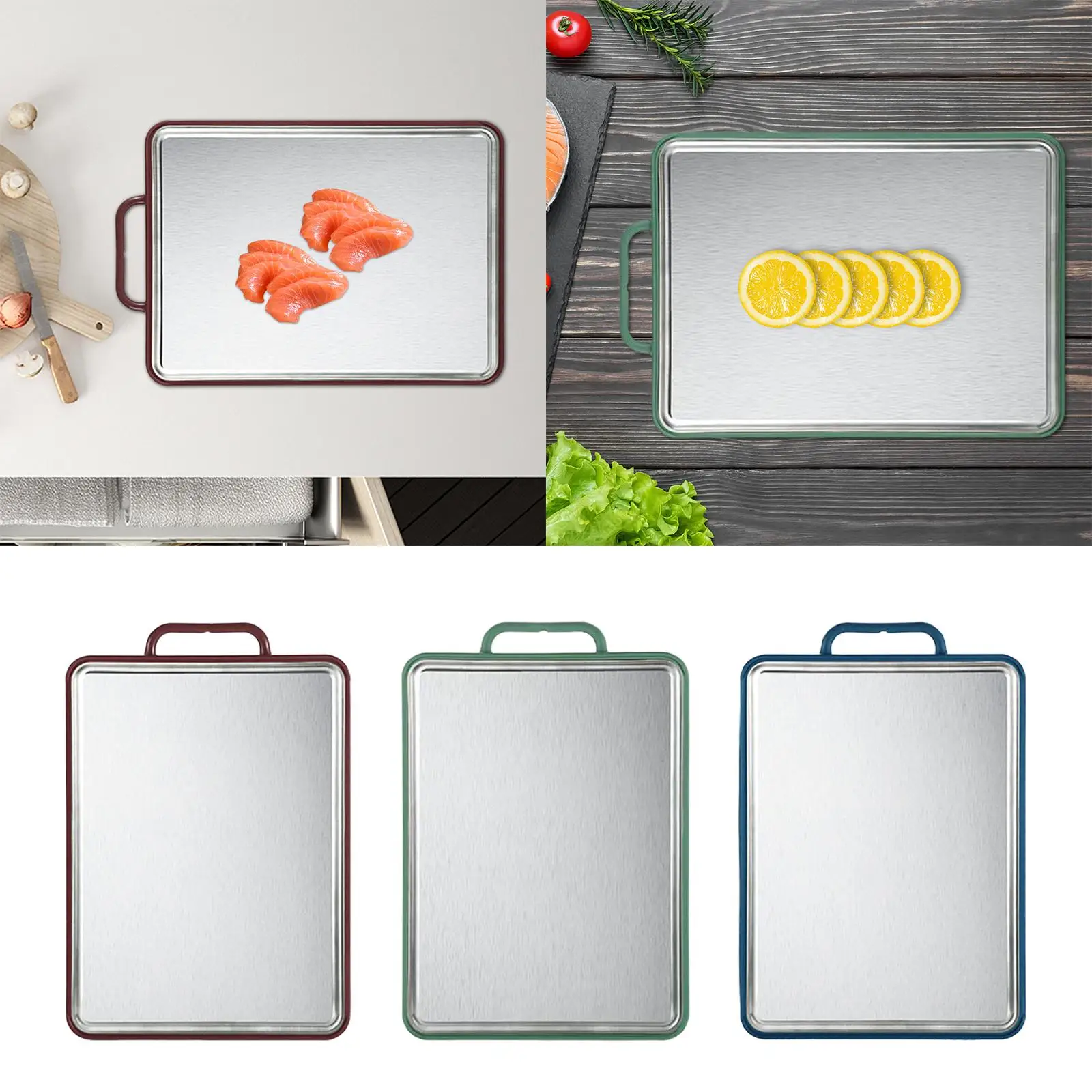 Double Sided Cutting Board Chopping Board for Meat Vegetable Fruit Convenient Cleaning Food Grade Material Simple Tray Durable