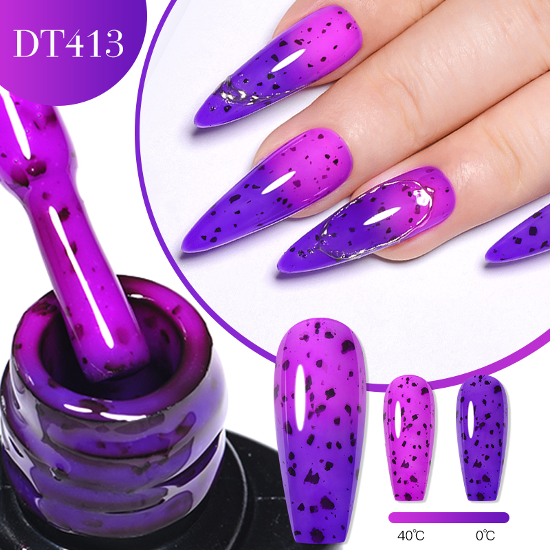 Description Picture 3 of item7ml Eggshell Thermal Gel Nail Polish Purple Temperature Color changing Varnishes Semi Permanent Winter Color Soak Off UV LED Gel